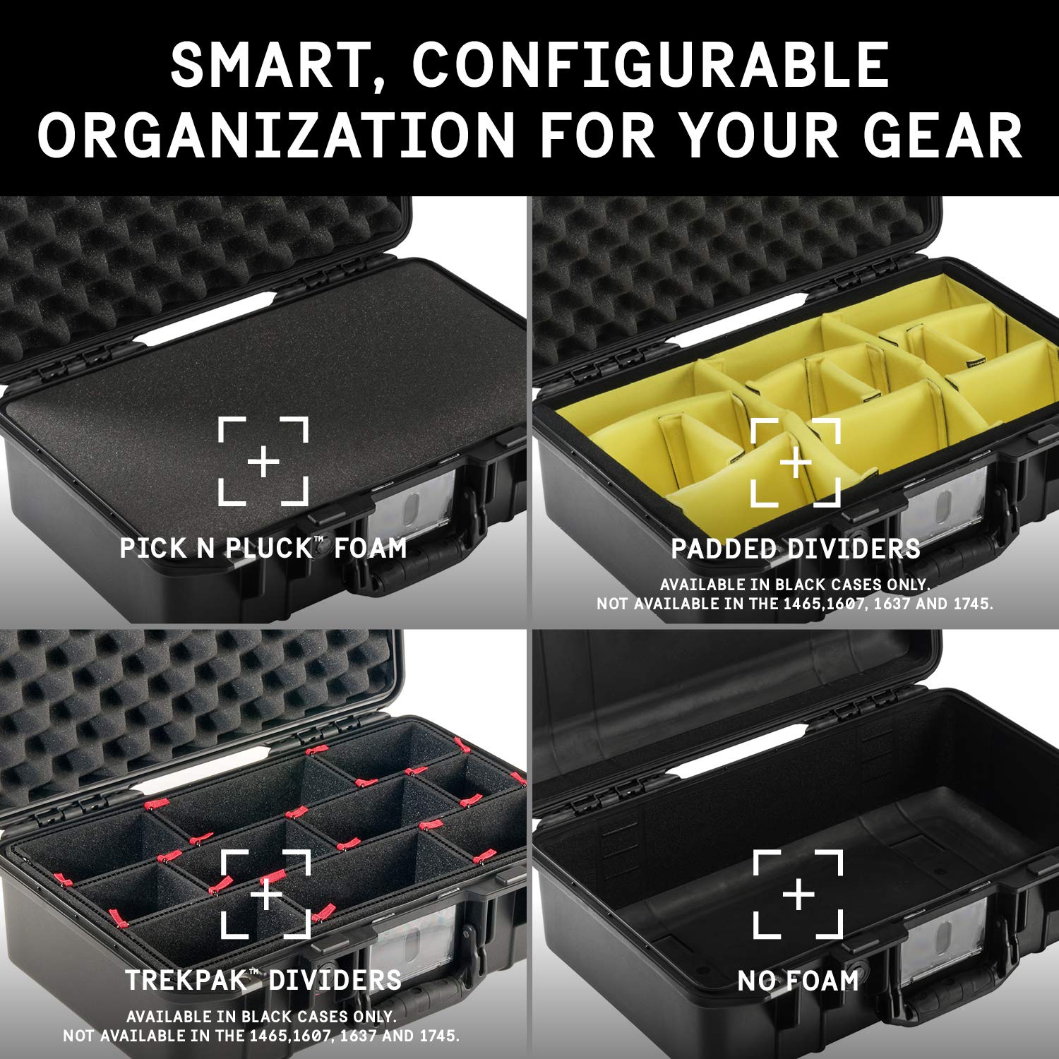 Pelican Air 1485 Waterproof Hard Case Without Foam Insert - Black | Durable Protection for Camera Gear, Electronics & Travel Essentials | Perfect for Outdoor Adventures, Air Travel & Equipment Storage