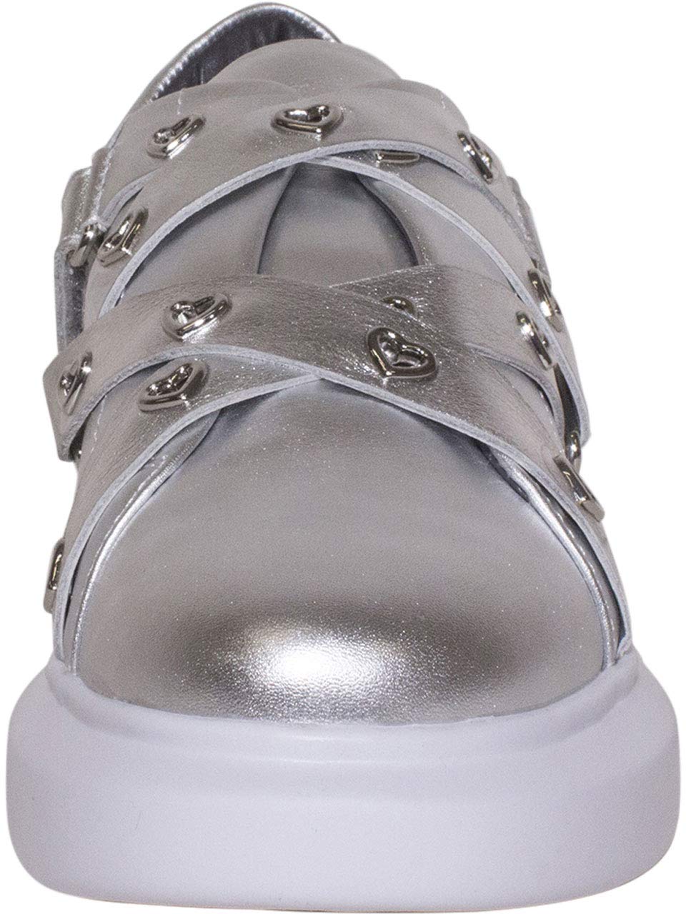 Love Moschino Women's Calfskin Heart Eyelets Sneakers - Stylish Casual Shoes for Women | Perfect for Everyday Wear, Dating & Street Fashion