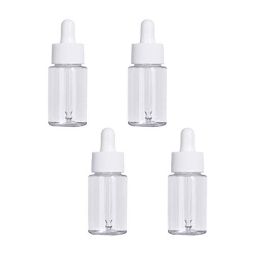 HEALLILY 4 Pack 30ml Empty Glass Dropper Bottles for Essential Oils, DIY Skincare, Perfume & Cosmetic Refills - Leak Proof Travel Container for Aromatherapy & Beauty Products