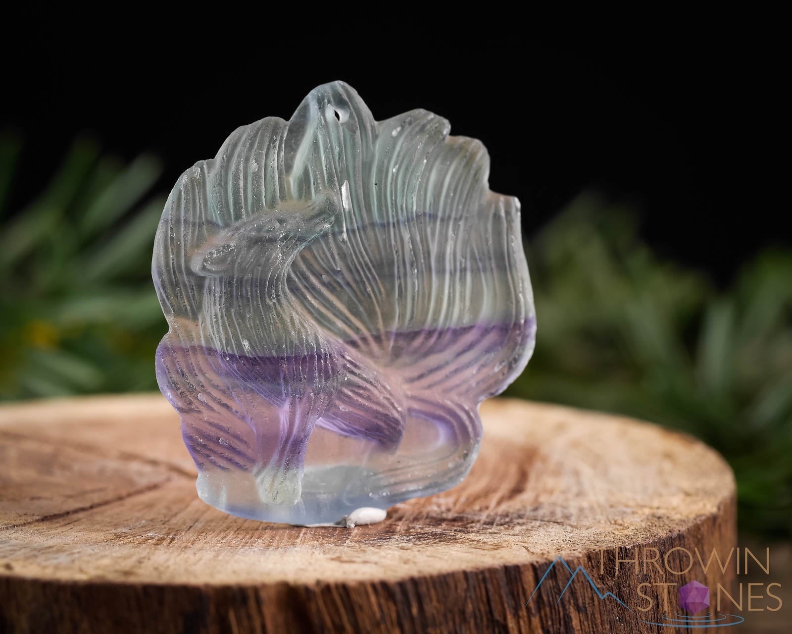 Rainbow Fluorite Crystal Wolf Pendant - Handmade Healing Stone Jewelry for Protection & Positive Energy | Perfect for Meditation, Gifts & Spiritual Healing