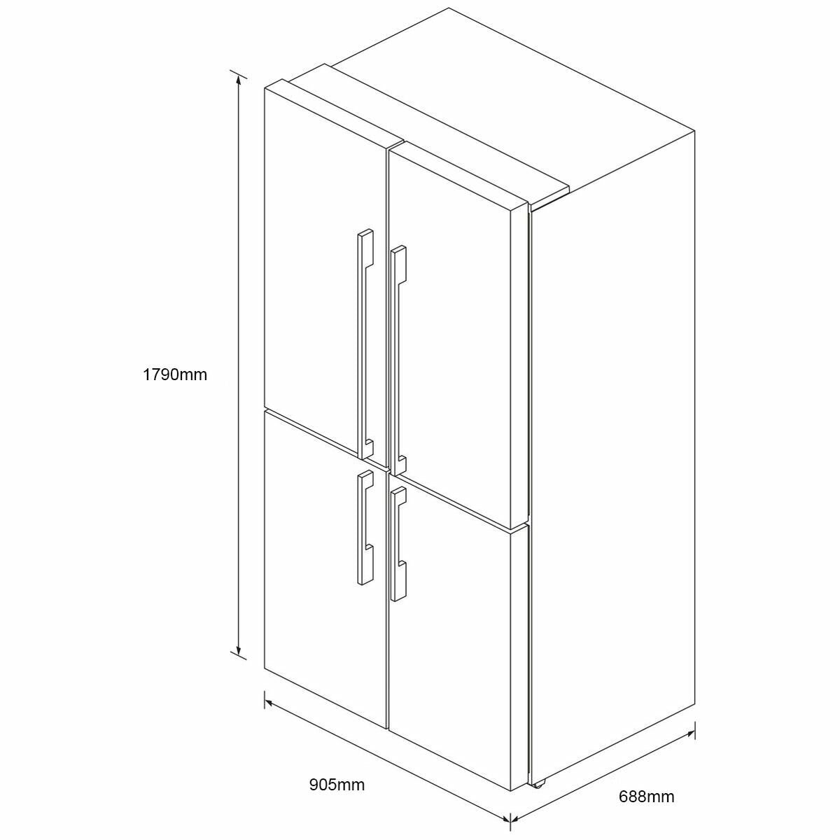 Fisher & Paykel 605L Quad Door Refrigerator Stainless Steel RF605QDVX2 - Large Capacity French Door Fridge for Modern Kitchen & Entertaining