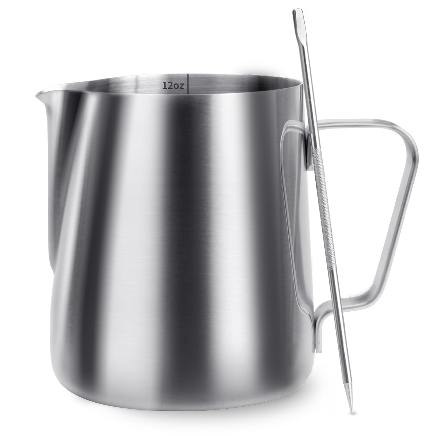 ENLOY 12oz/20oz Stainless Steel Milk Frothing Pitcher for Espresso Machines - Professional Cappuccino & Latte Art Steaming Jug with Art Pen - Perfect for Home Baristas & Coffee Shops