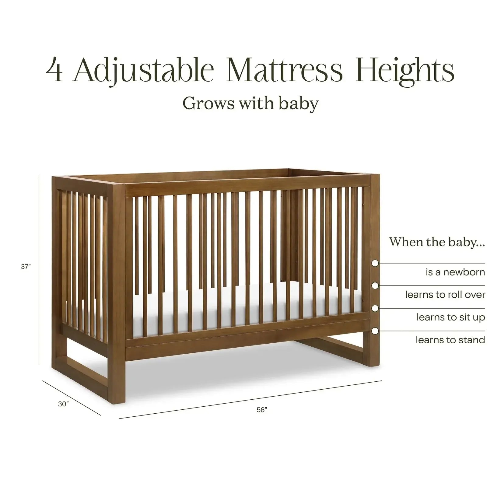 Namesake   Nantucket 3 in 1 Convertible Crib   Natural Walnut