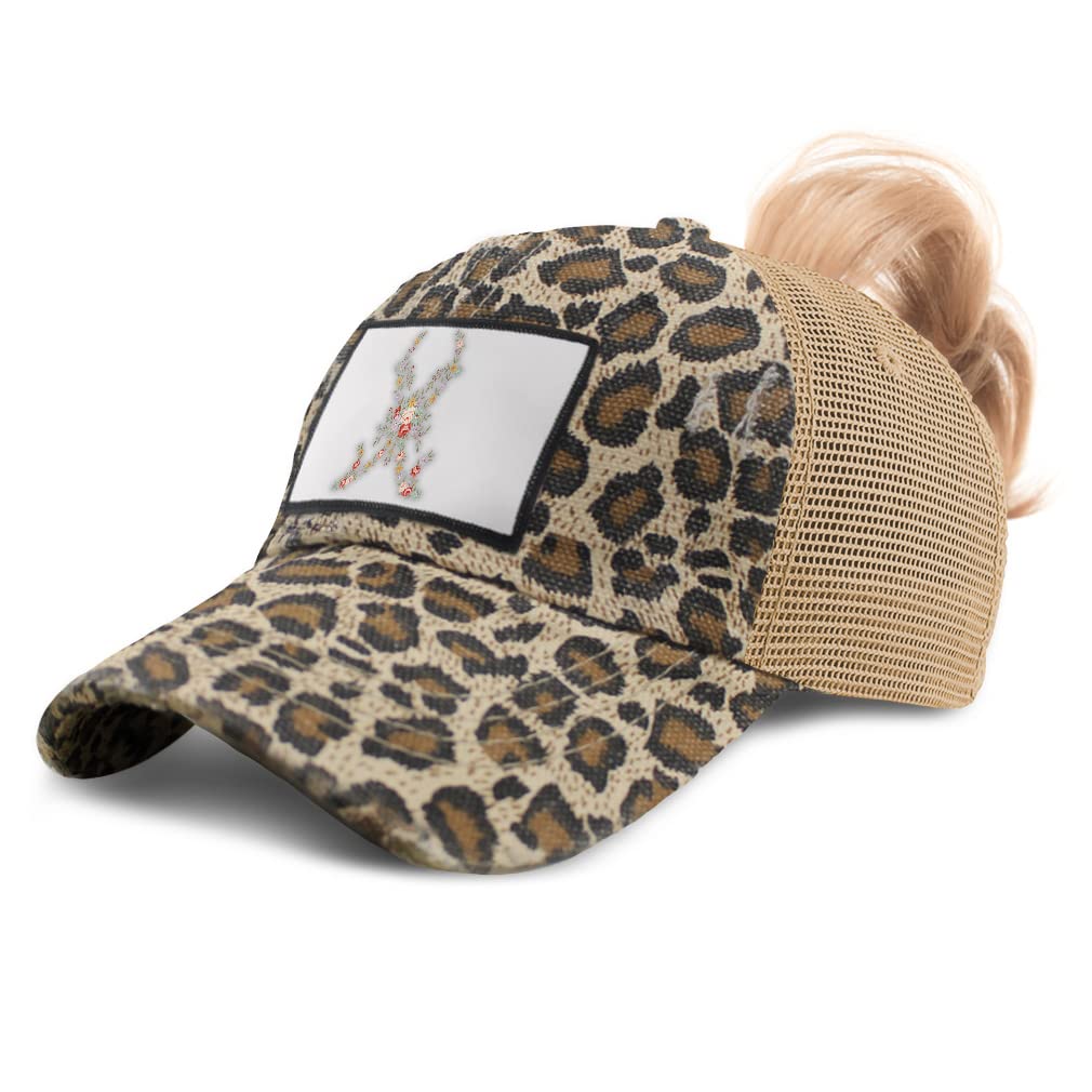 Women's High Ponytail Cap with Colorful Floral Design - Vintage Style Hair Accessory for Women | Perfect for Outdoor Activities, Concerts & Fashion Styling