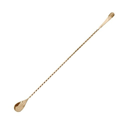 Premium 30cm Flat Louis Gold Bar Spoon - Professional Cocktail Mixing Tool for Bartenders & Home Bars - Perfect for Crafting Cocktails, Stirring Drinks & Garnishing