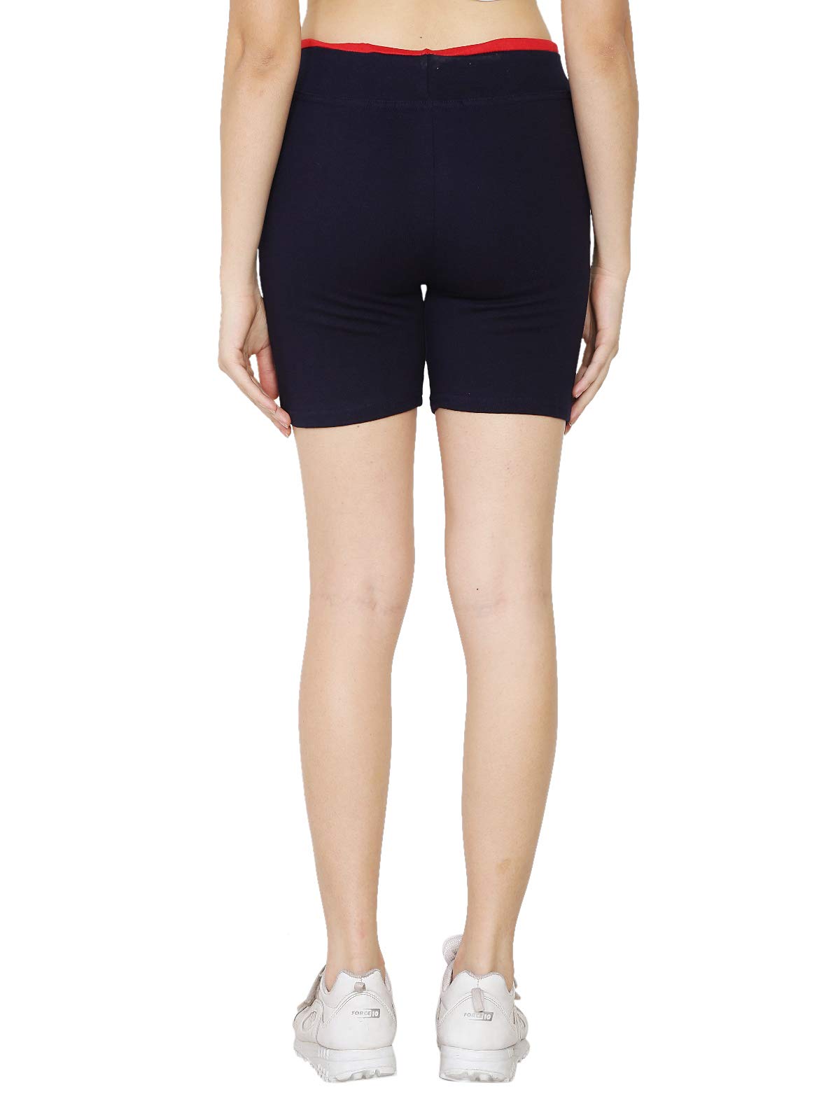 Waooo Women's Stretchy Athletic Shorts - High Waist Gym Yoga Running Cycling Workout Shorts for Women & Girls (Free Size 26-38) - Perfect for Fitness, Sports & Casual Wear