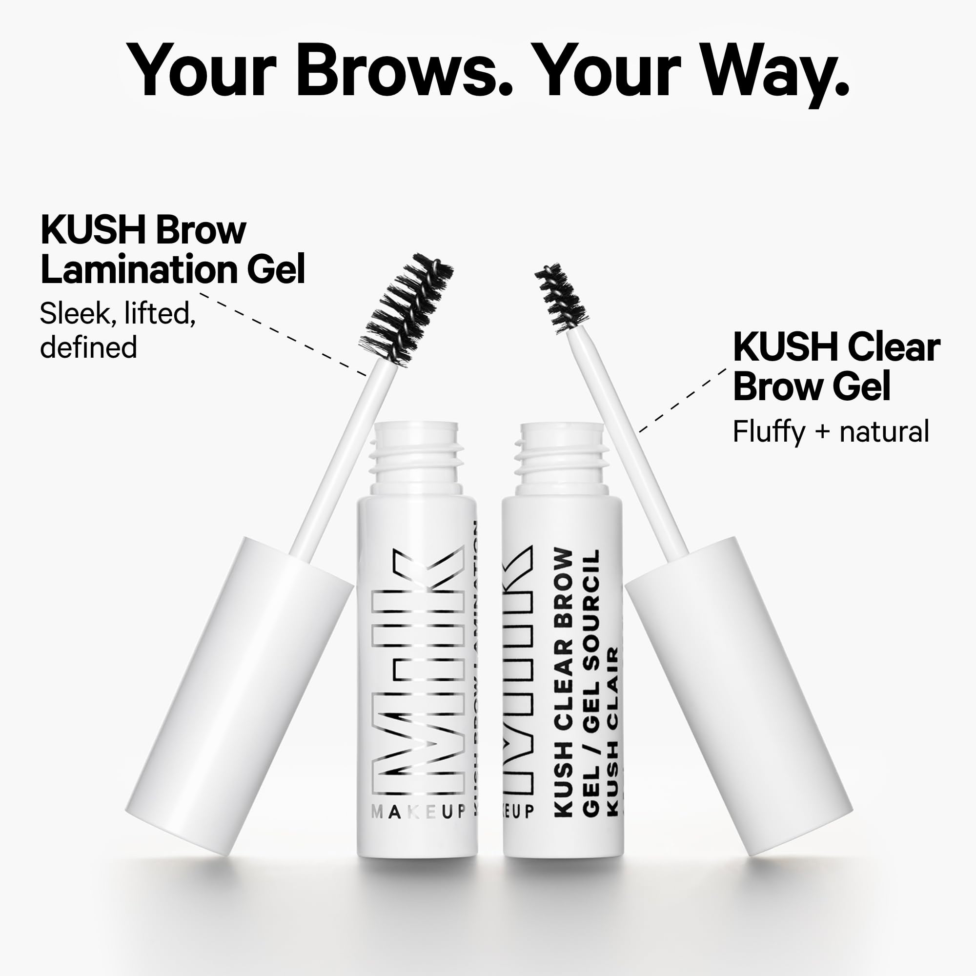 Milk Makeup KUSH Fiber Brow Gel - Clear Vegan Brow Gel for Thicker Brows | Soft, Flexible Hold | Cruelty-Free & Vegan Formula | Perfect for Everyday Natural Makeup & Bold Eyebrow Looks