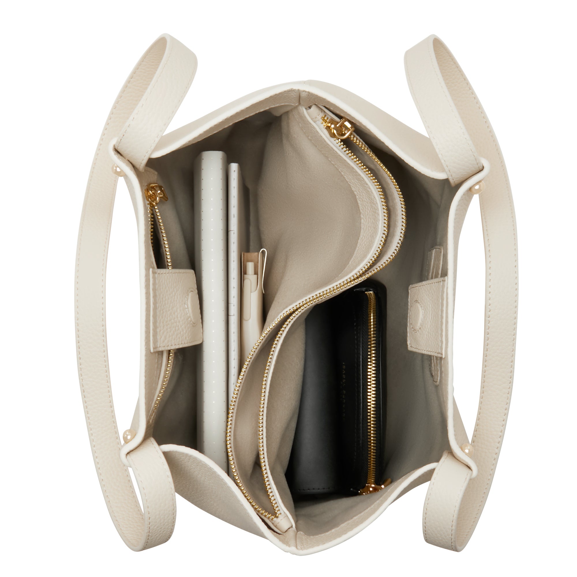 Honoré Nata Cream Leather Shopper Bag - Premium Calfskin Leather Tote for Women - Perfect for Work, Travel & Everyday Use