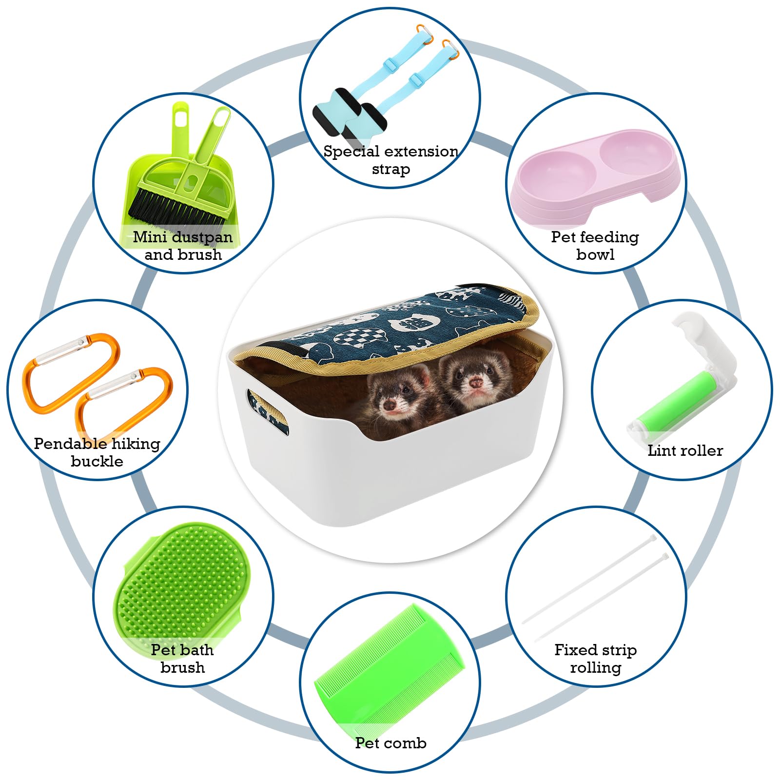Cozy Rat Bed & Guinea Pig Hammock - Warm Small Pet Bed for Mice, Ferrets & Gliders - Large Cage Accessories & Hideout House for Play & Sleep