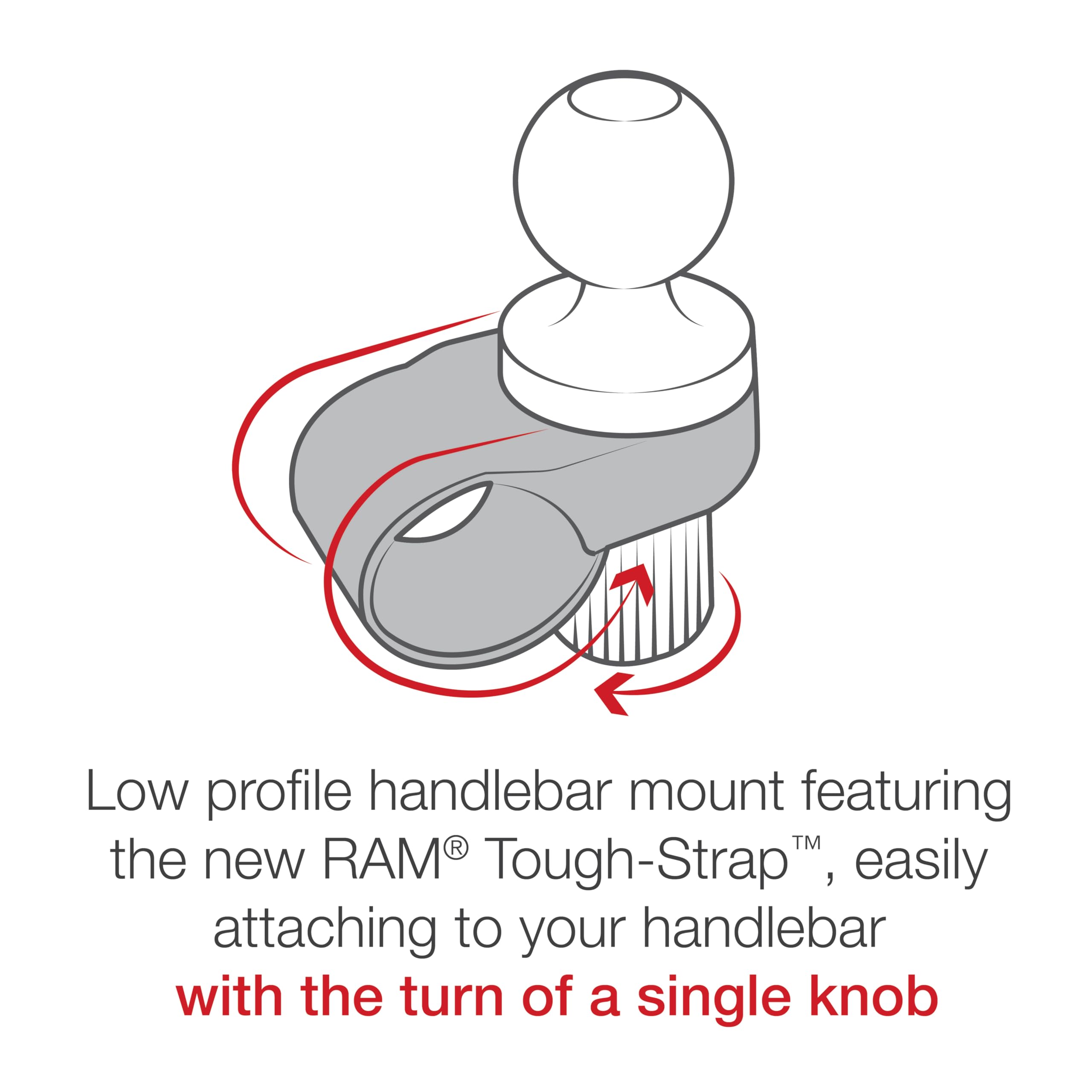 RAM MOUNTS Quick-Grip Phone Mount with RAM Tough-Strap Handlebar Base for Bikes and Motorcycle Handlebars - Perfect for Outdoor Cycling and Motorcycling Adventures