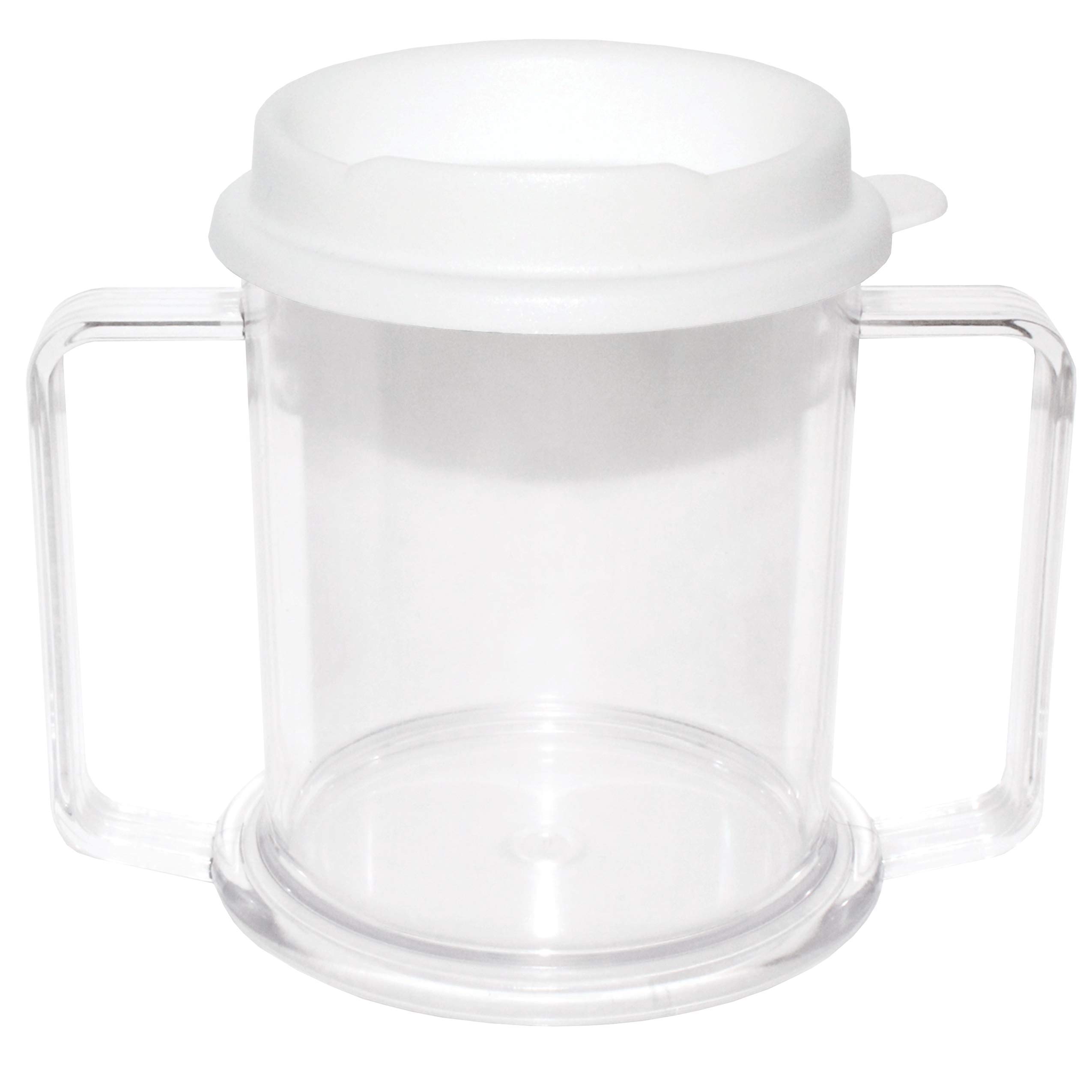 Rehabilitation Advantage Clear Tumbler Cup with Two Handles - Durable Leak-Proof Drinking Glass for Elderly, Disabled & Post-Surgery Recovery - Perfect for Home Care, Hospitals & Therapy Sessions