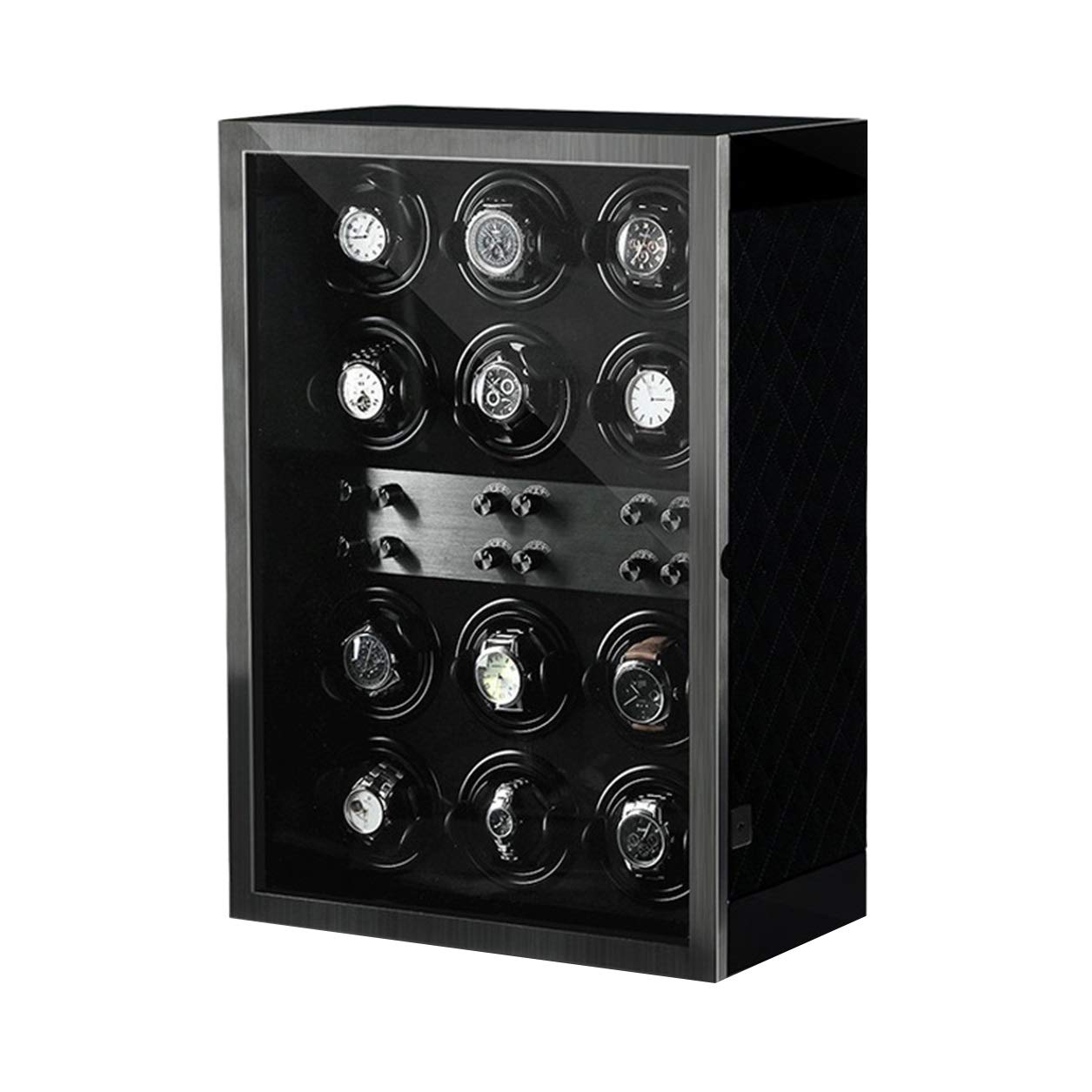 Premium Automatic Watch Winder with LED Light - Quiet Motor for Luxury Watch Storage - 12 Watch Capacity - Perfect for Travel, Display & Watch Collection Care