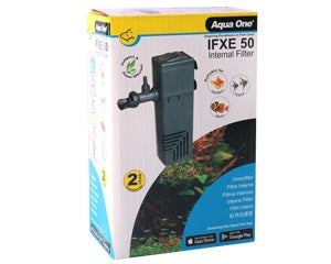 Aqua One IFXE 50 Internal Aquarium Filter for Fish Tank - Quiet Submersible Water Filter for Freshwater & Saltwater Tanks (Ideal for 10-30 Gallon Aquariums)