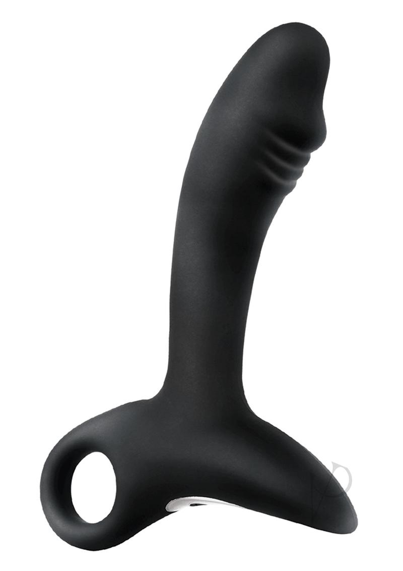 Rechargeable Vibrating Silicone Anal Plug - Alpha Plug #3 Black - Sensual Massager for Couples & Solo Play