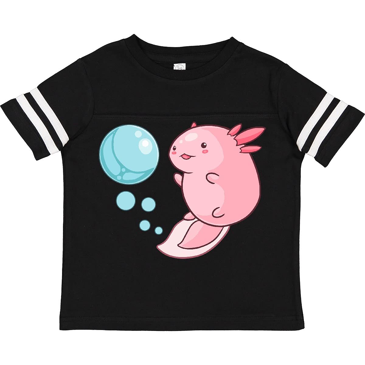Cute Axolotl and Bubbles Heart Print Youth T-Shirt | Soft Cotton Kids Tee | Fun Animal Graphic Top for School, Playdates & Casual Wear