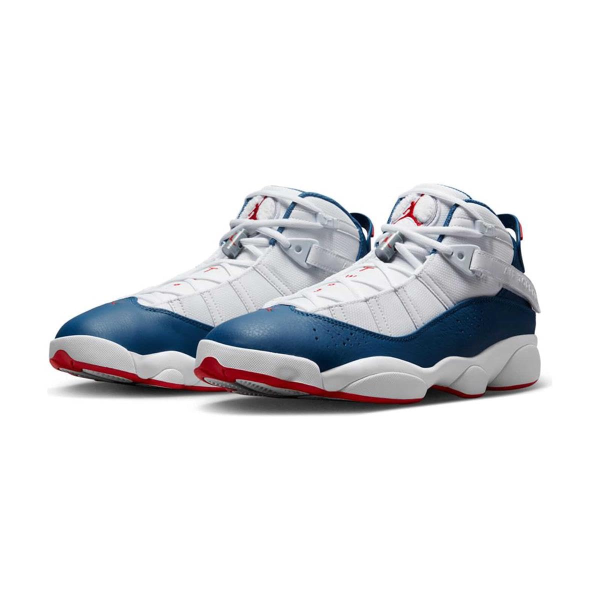 Nike Jordan Men's 6 Rings Basketball Shoes - White/University Red/Light Steel Grey/True Blue (322992-012) | High-Performance Basketball Sneakers for Men | Perfect for Court Play, Streetwear & Sneaker Collectors