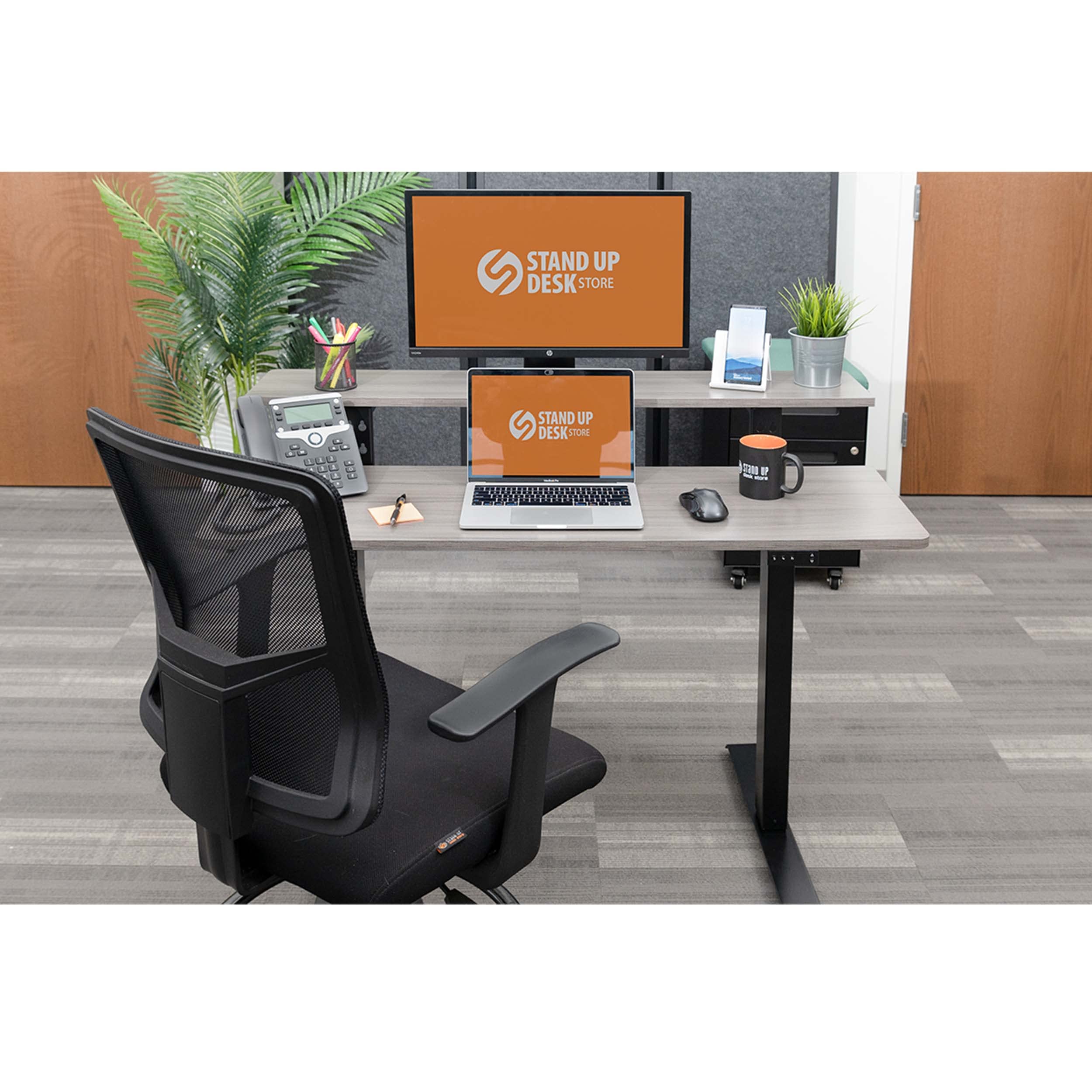 Programmable Electric Standing Desk with Two-Tier Design - Compact 48