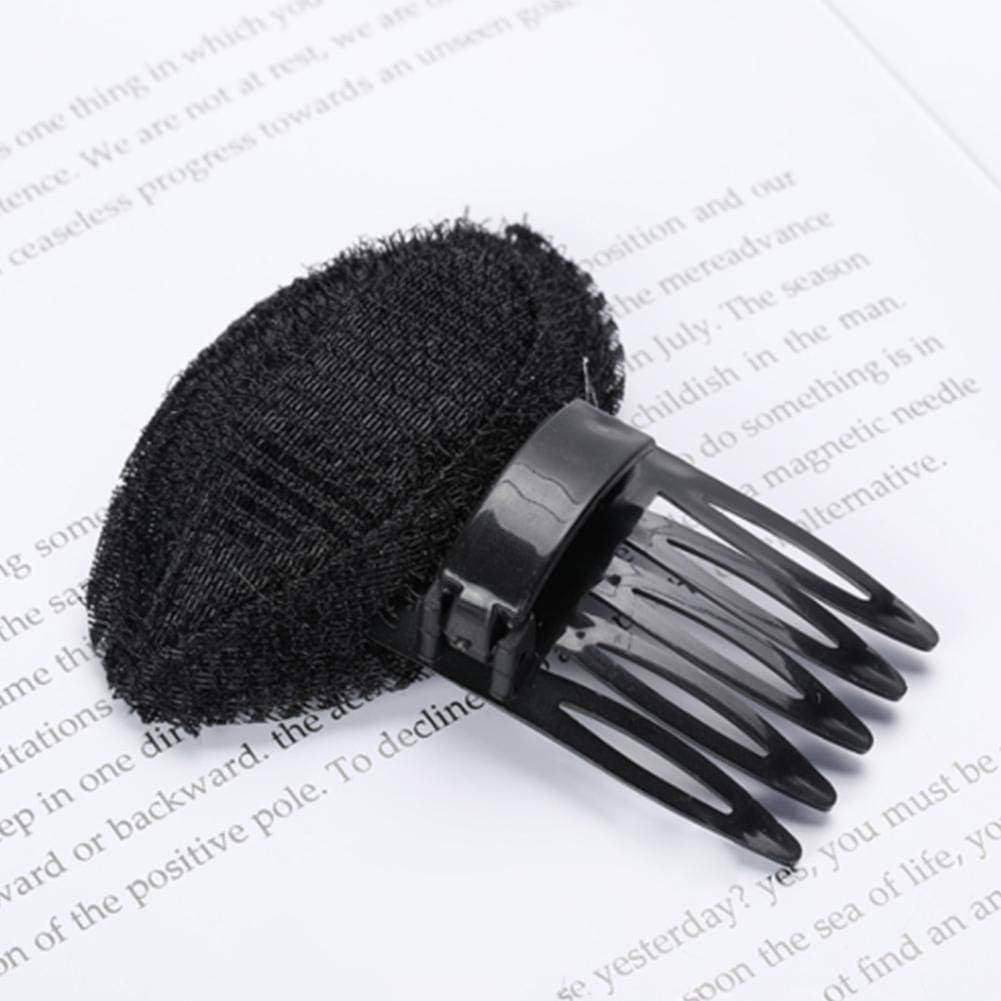 1Pc Black Puff Hair Cushion with Clips - Fluffy Sponge Bun Comb Bump It Up Hair Base Set for Women & Girls - DIY Hairstyling Tools & Hair Accessories - Perfect for Volume Boost, Updos, and Special Occasions