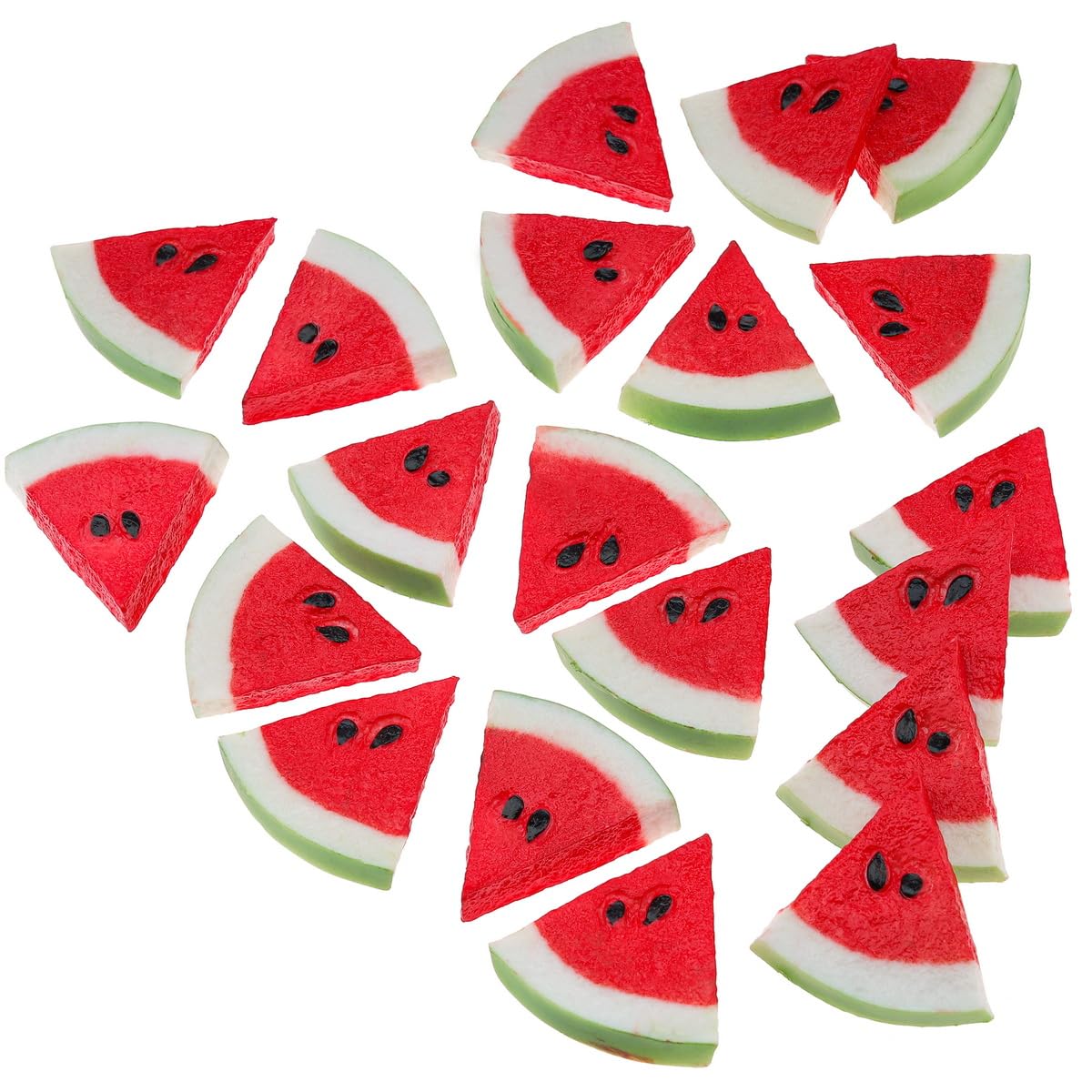 20 PCS Realistic Artificial Watermelon Slices - Faux Plastic Fruit Decor for Home, Office, Party & Kitchen - Perfect for Tabletop Displays, Food Photography Props, and Decorative Centerpieces