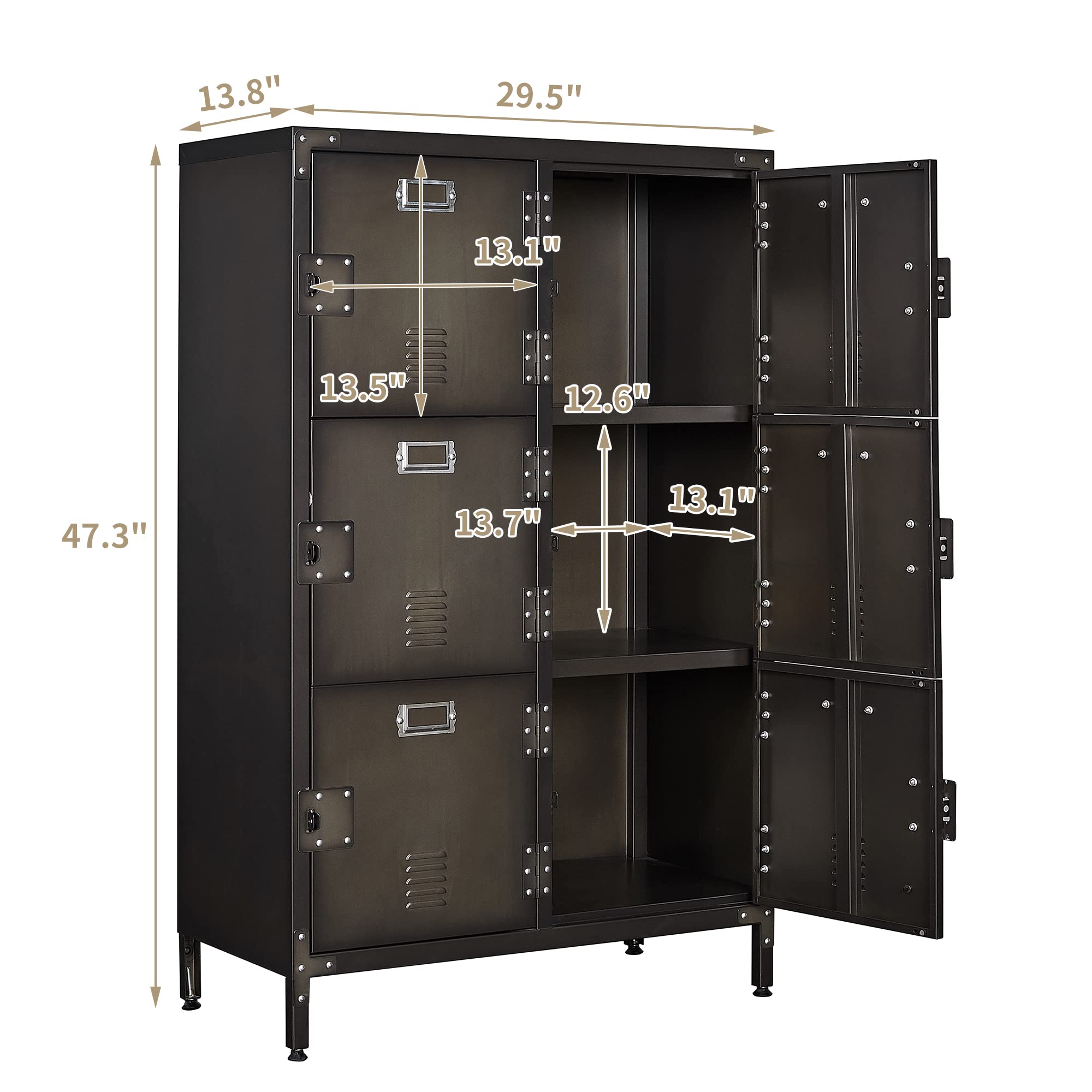 6-Door Metal Storage Cabinet - 47