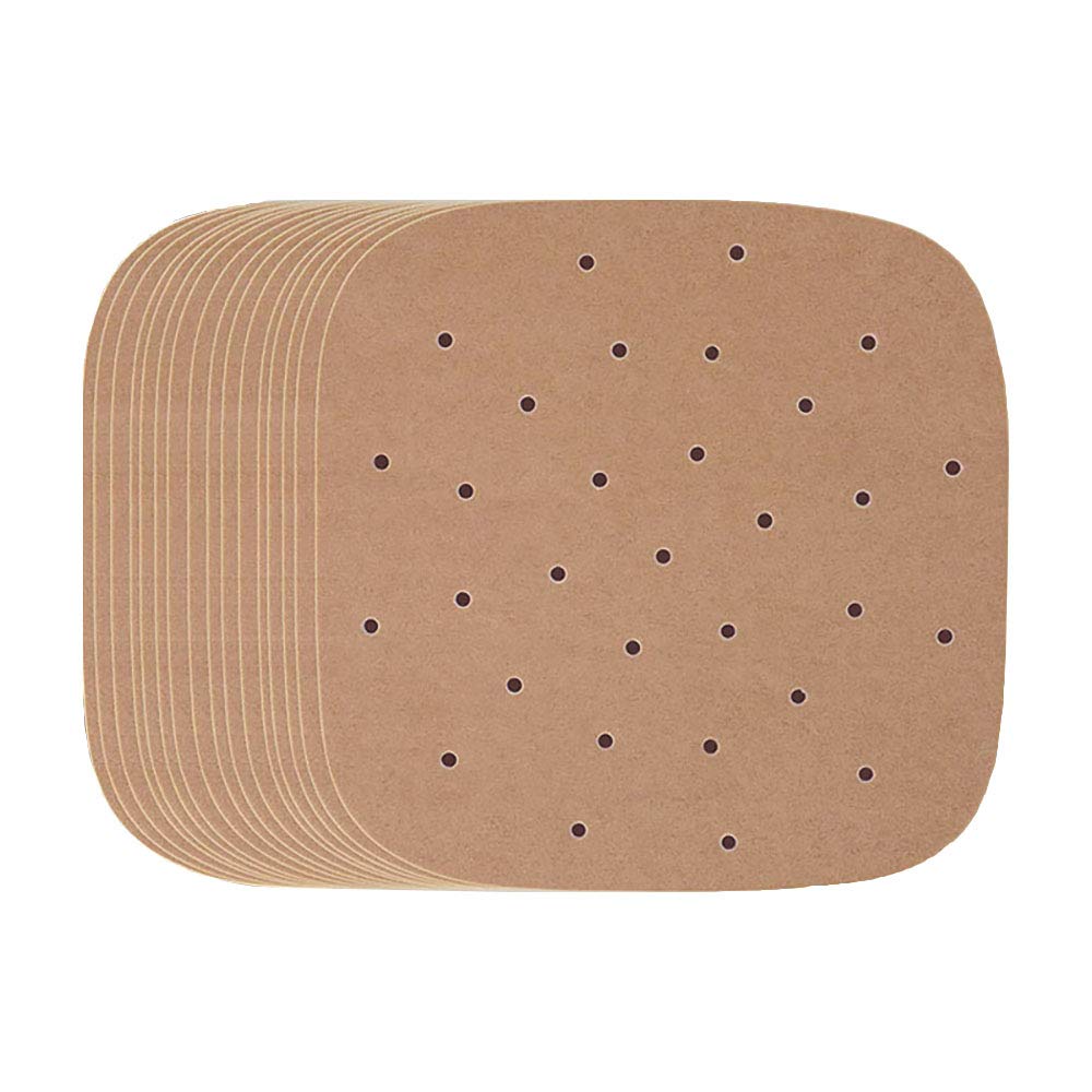 200Pcs Unbleached 8.5 Inch Square Air Fryer Parchment Paper Liners - Safe for Air Fryers, Ovens, Microwaves, Baking Pans & Bamboo Steamers | Perfect for Healthy Cooking, Meal Prep & Reheating Leftovers