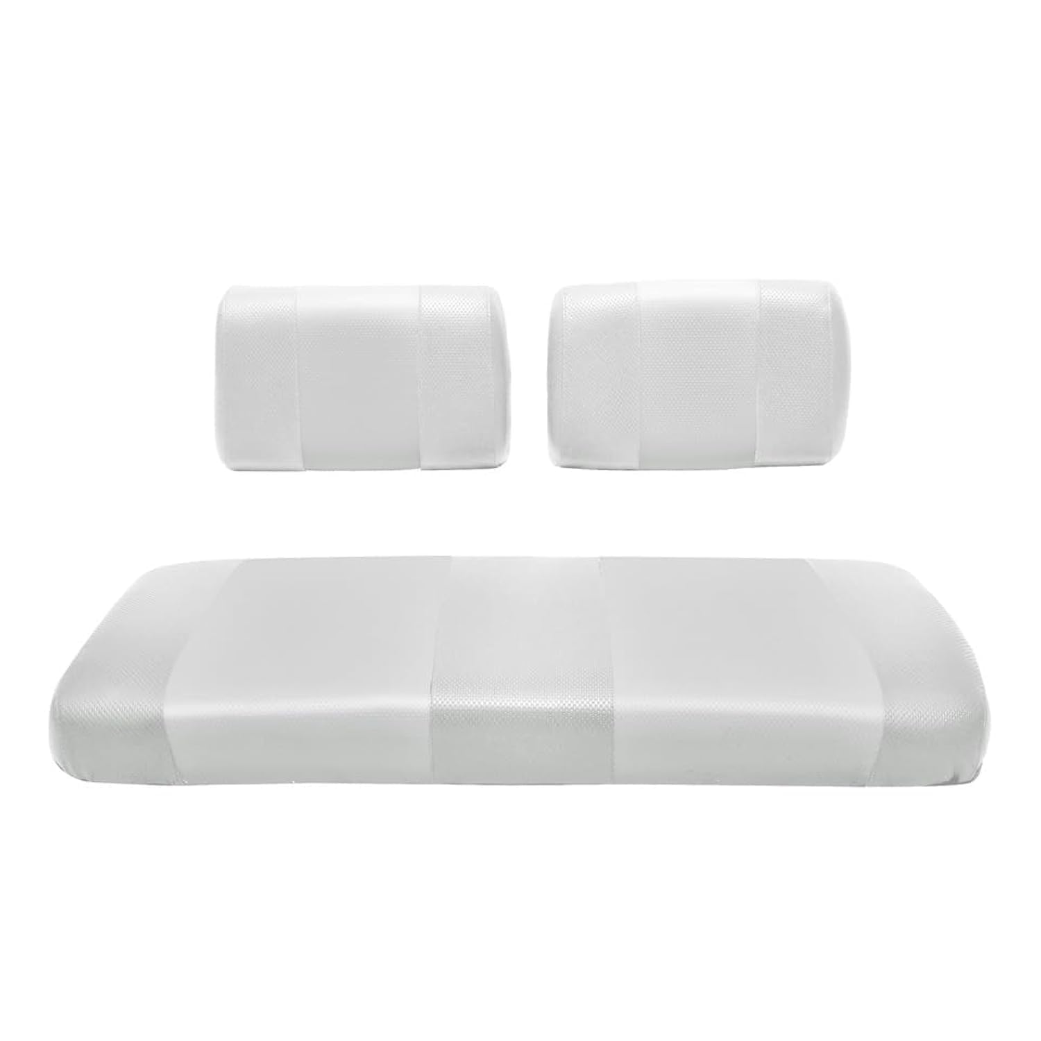 Premium Marine Vinyl Golf Cart Seat Covers for Club Car DS (Pre-2000) - Front Bench Replacement with 5-Panel Stitching - Easy Staple-On Installation - Two-Tone White - Perfect for Golf Courses, Resorts & Outdoor Recreation