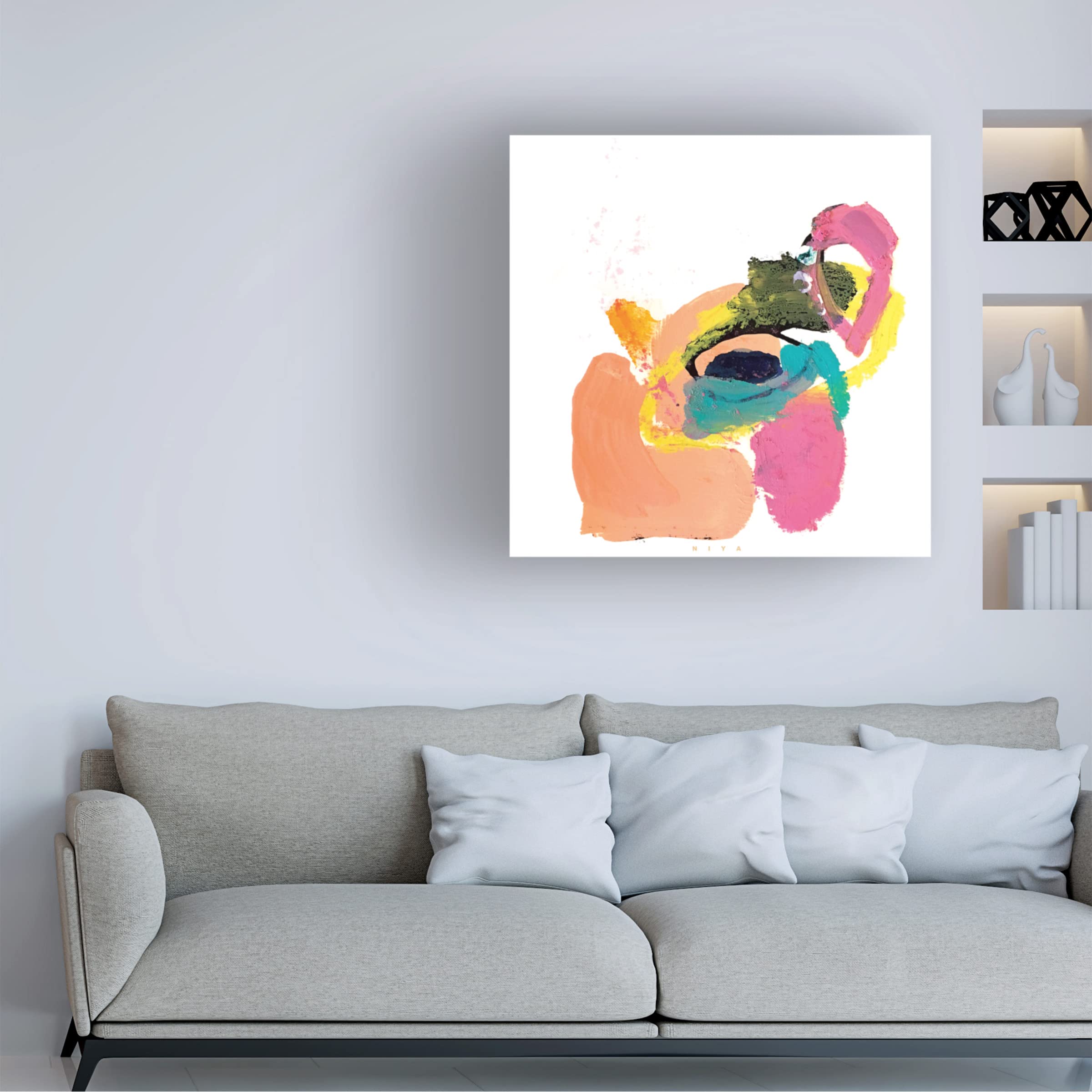 Trademark Fine Art 'Bounce' Canvas Wall Art by Niya Christine - Modern Abstract Painting for Living Room, Bedroom & Office Decor