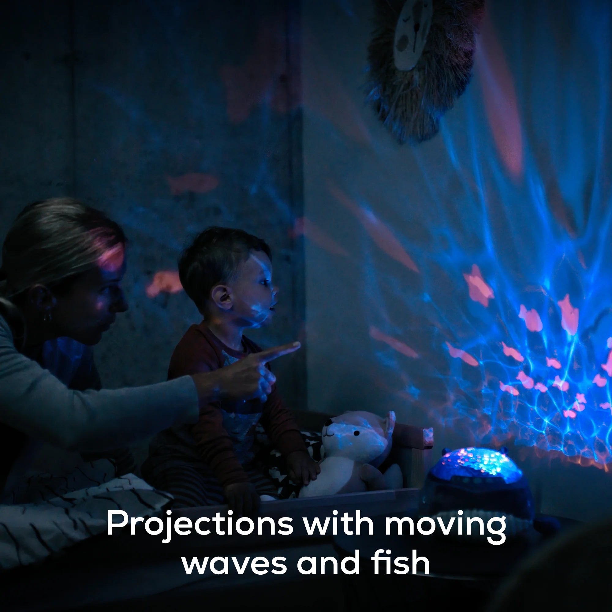 Bobbi Whale Projector - Starry Night Projector for Kids Room, Baby Nursery & Relaxation | Ocean Themed Night Light with Calming Sounds for Sleep & Meditation
