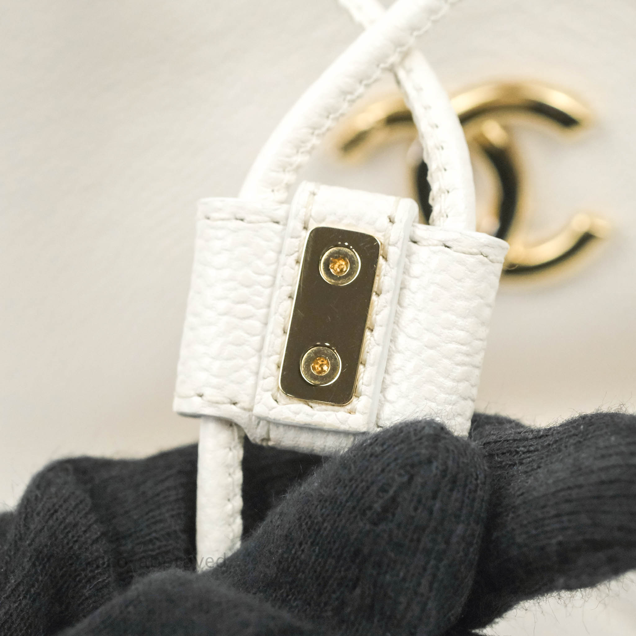 Chanel Business Affinity Drawstring Bucket Bag in White Caviar Leather with Gold Hardware - Perfect for Work, Travel & Everyday Luxury