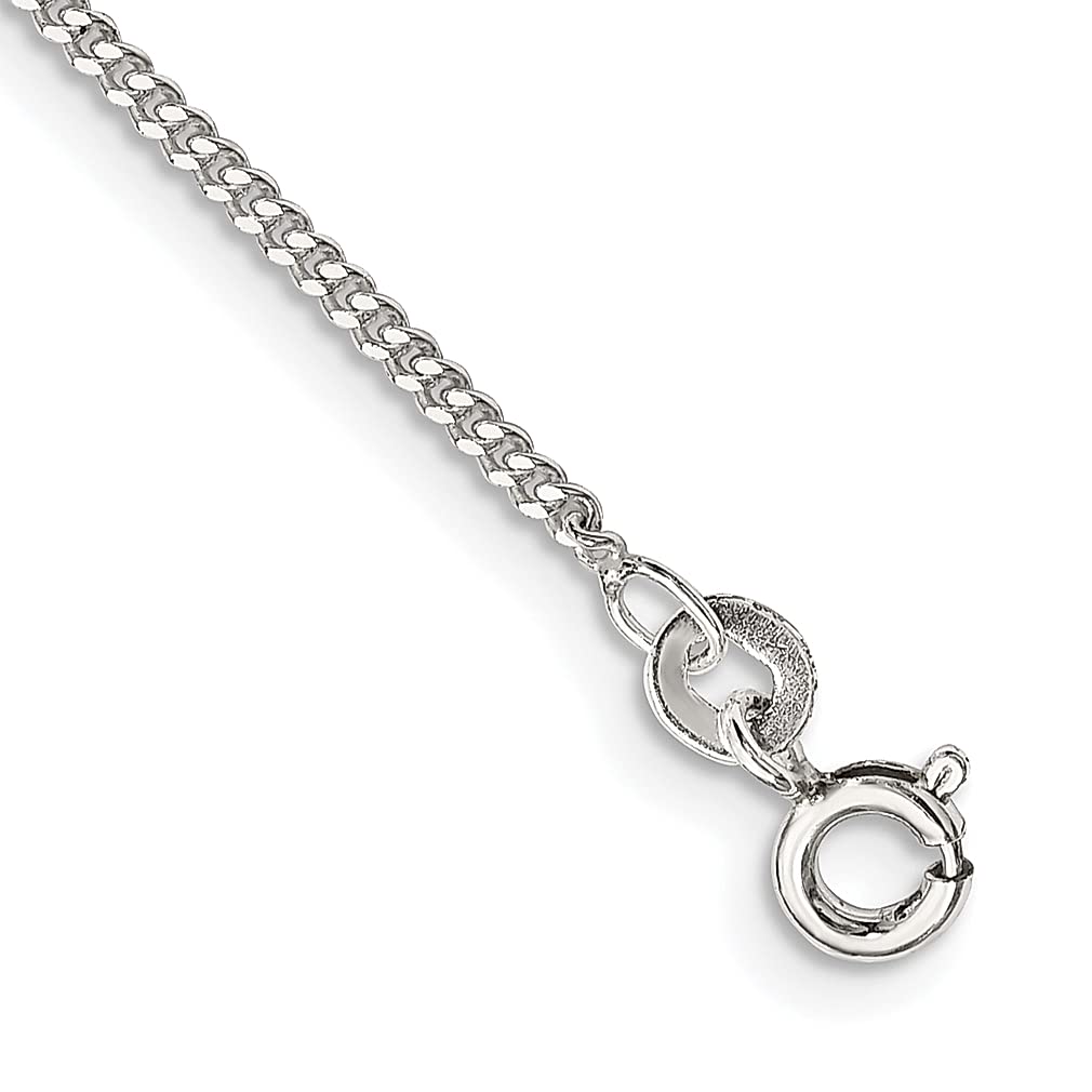 925 Sterling Silver 1.5mm Link Curb Chain Anklet - Dainty Ankle Bracelet for Women | Beach Jewelry, Summer Accessory & Perfect Gift for Her