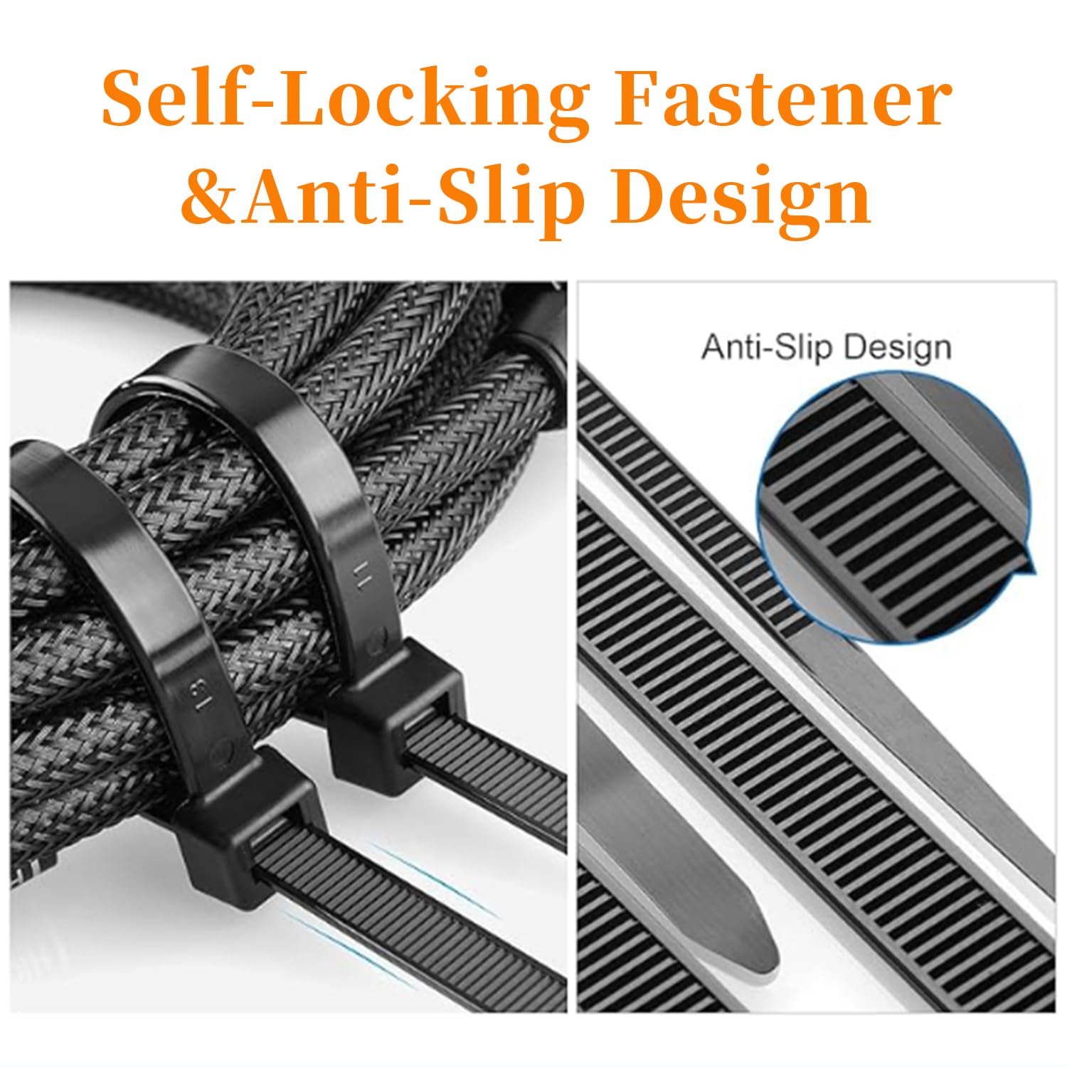 Heavy Duty 24 Inch Black Cable Ties 250lbs - 30 Pack Plastic Zip Ties for Outdoor Cable Management, Fence Repair, Home Organization & Electrical Wiring
