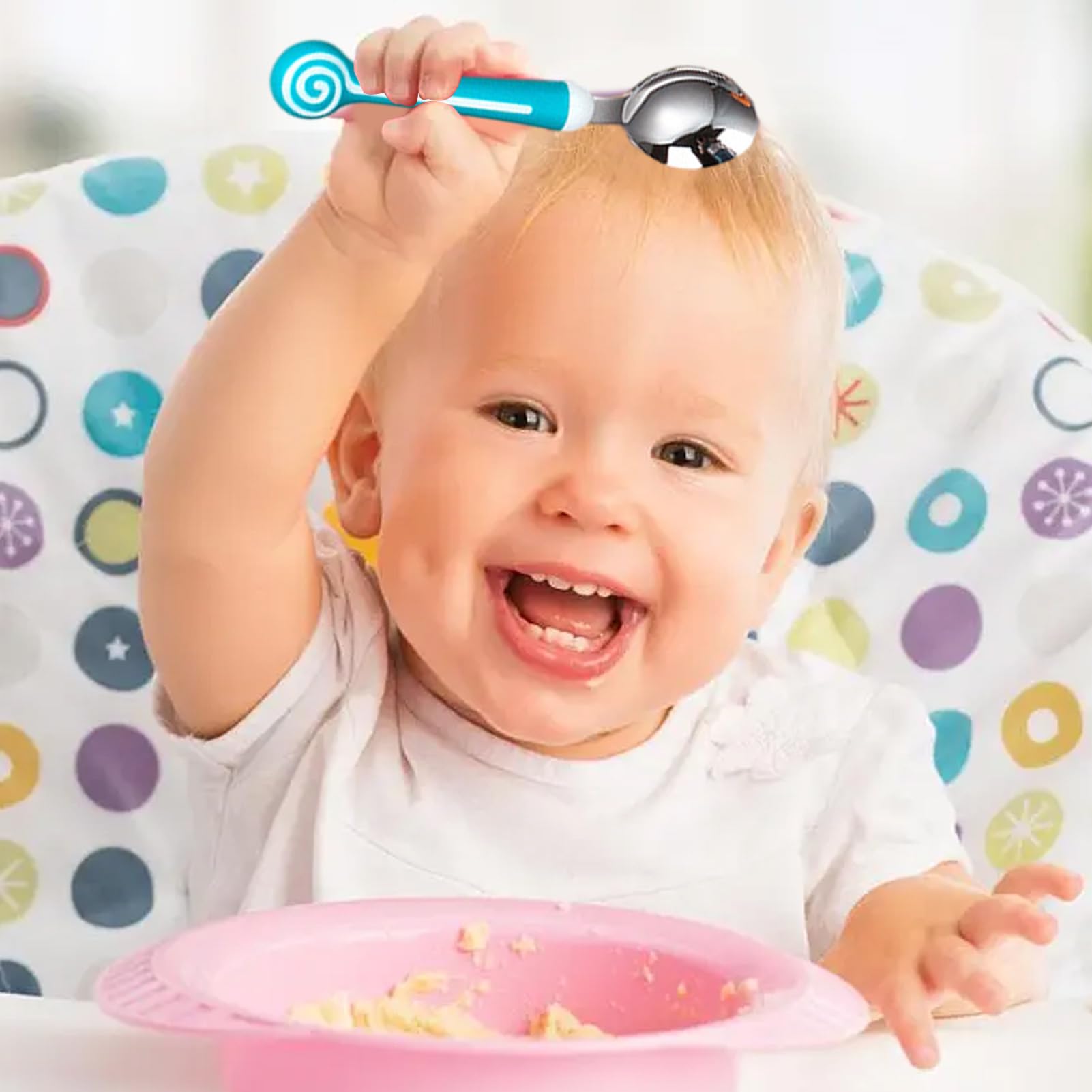 Stainless Steel Toddler Forks and Spoons Set - BPA-Free Baby Utensils for Self Feeding | Durable Kids Silverware for Toddlers | Perfect for Daycare, Travel & Learning to Eat Independently