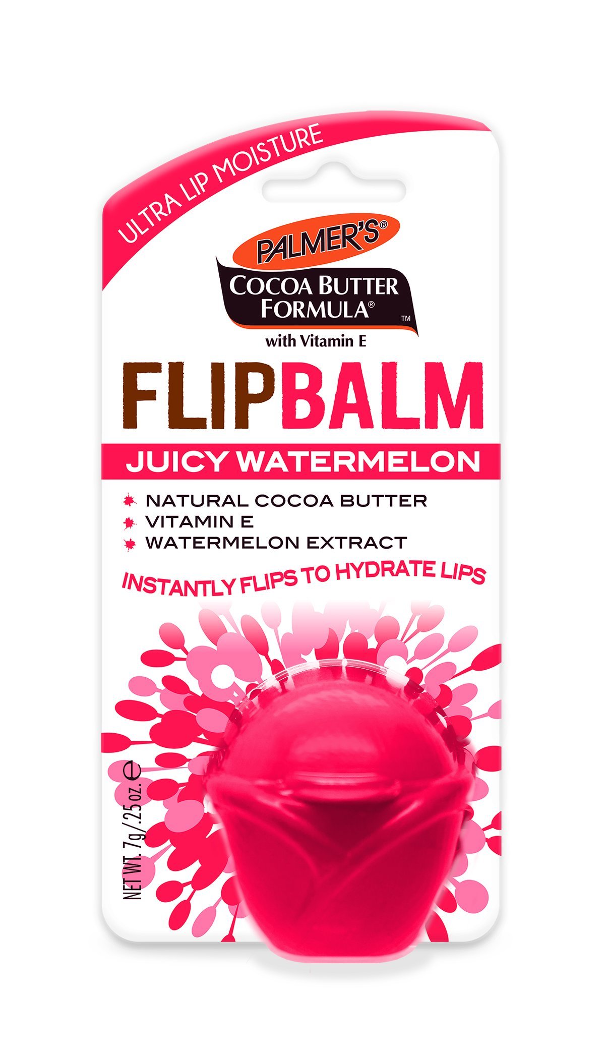 Palmer's Cocoa Butter Formula Flip Balm - Juicy Watermelon Moisturizing Lip Balm, 0.25 oz | Hydrating & Nourishing for Dry Lips | Perfect for Daily Use, Travel & On-The-Go Care