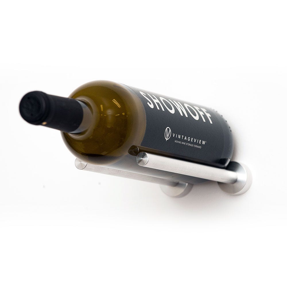 Vino Rail Single Bottle Cork Forward Wine Peg - Wall Mounted Wine Holder for Kitchen, Bar, or Dining Room Storage and Display