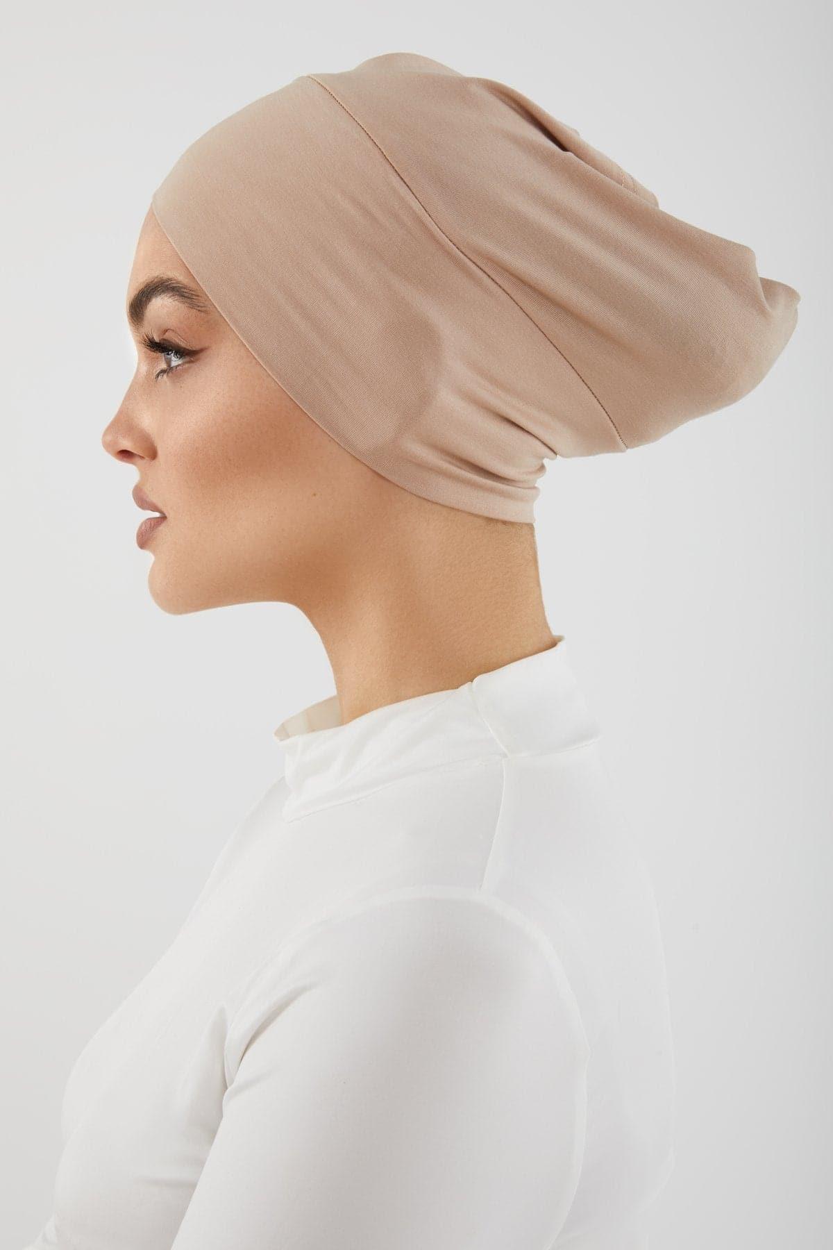 Zena Criss Cross Undercap - Warm Taupe Headband for Women | Comfortable & Stylish Hair Accessory for Workouts, Yoga, and Everyday Wear