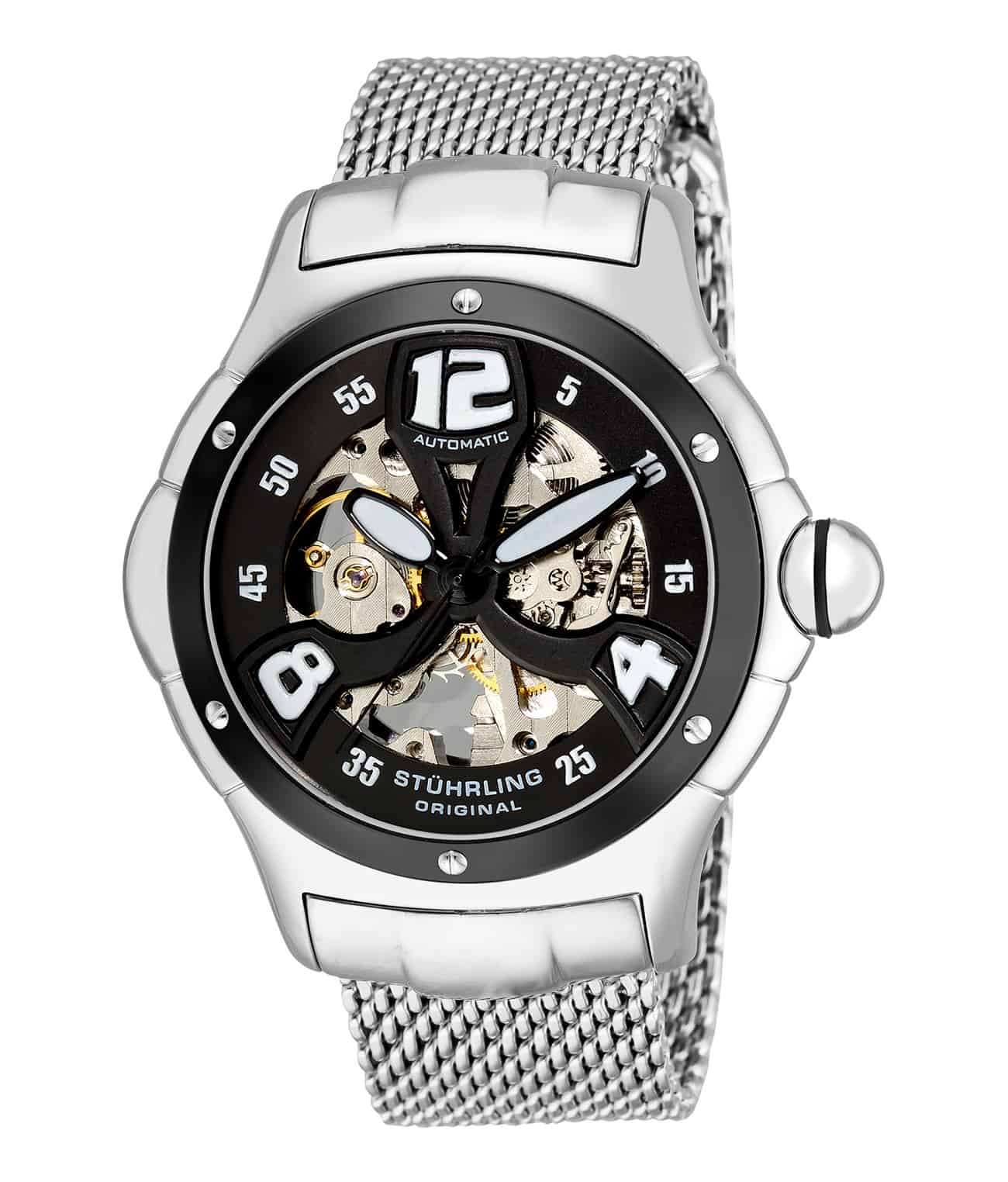 Black Dial / Silver Case / Silver Stainless Steel Bracelet Foldover Buckle