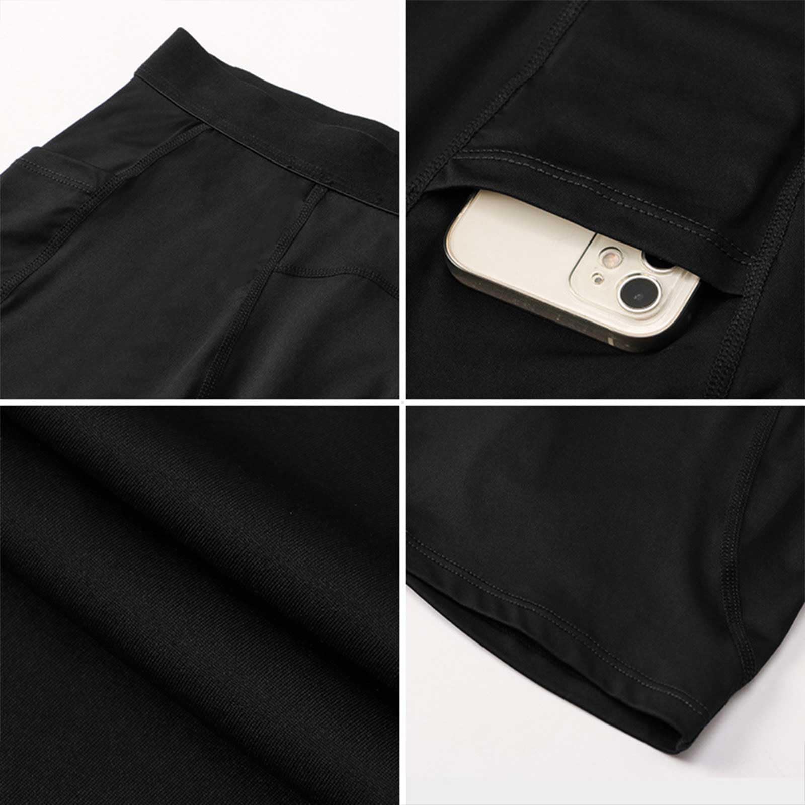Men's Compression Shorts with Zip Pockets - 1/3 Pack Performance Athletic Gym Shorts (8