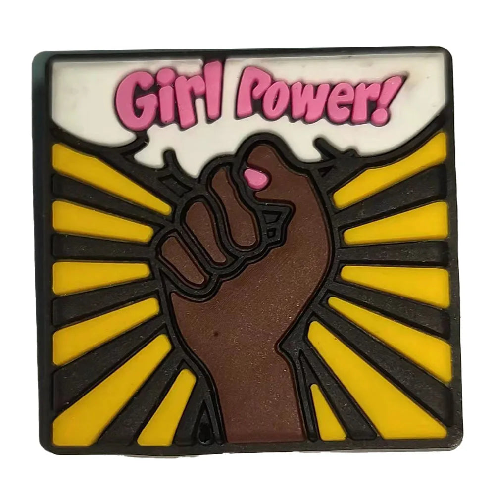 1PCS PVC Cute Cartoon Shoe Charms - Melanin Black Girl Boss Buckle Clog Ornaments - Handmade 