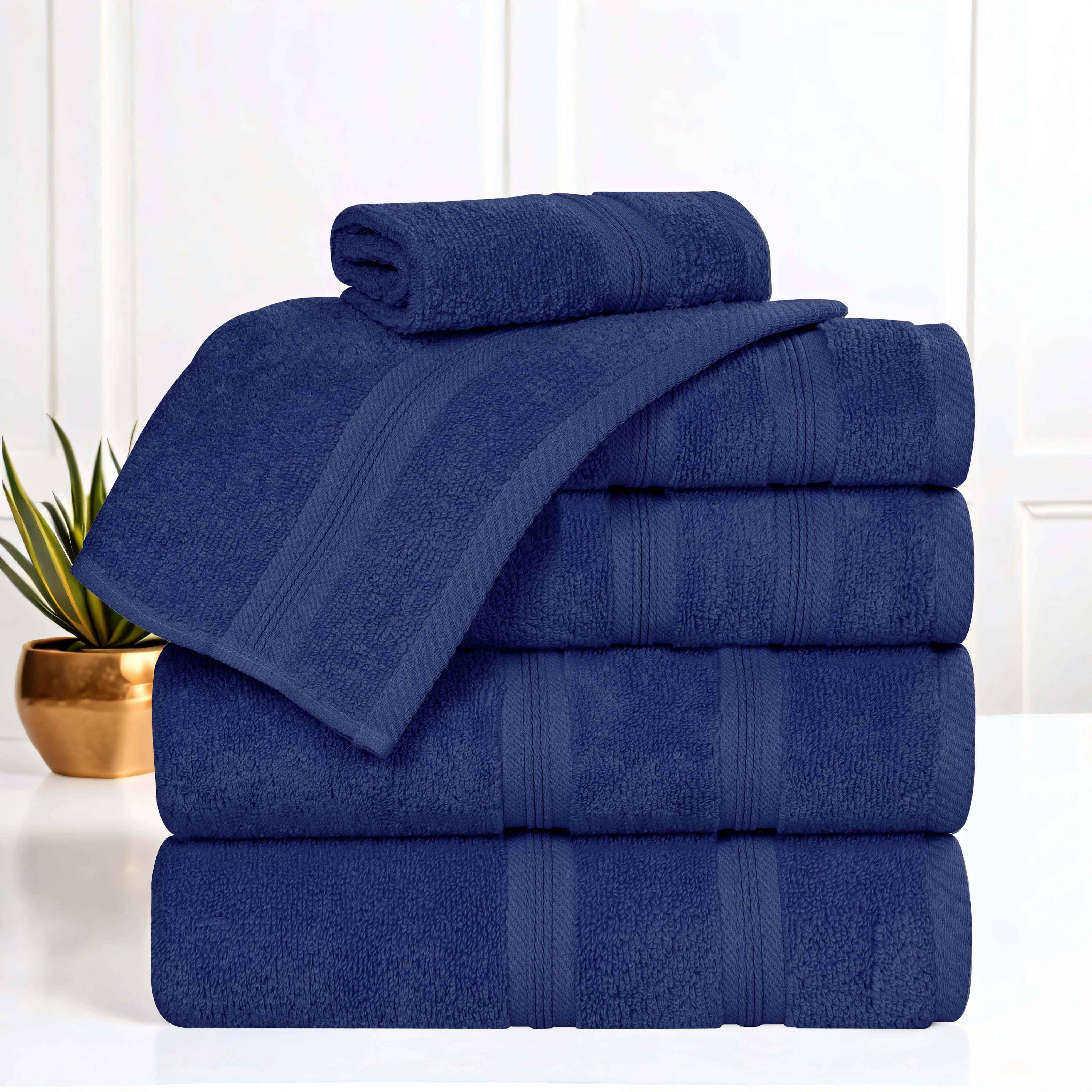 Premium 6-Piece Smart Dry Zero Twist Cotton Towel Set - Ultra Soft, Absorbent & Quick-Drying Bath Towels for Spa, Gym & Luxury Home Use