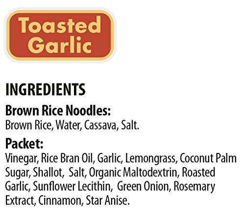 Organic Vegan Gluten-Free Instant Noodles - Authentic Vietnamese Pho Brown Rice Noodle Soup with Toasted Garlic (6 Pack) | Quick Meal, Office Lunch & Asian Food Lovers