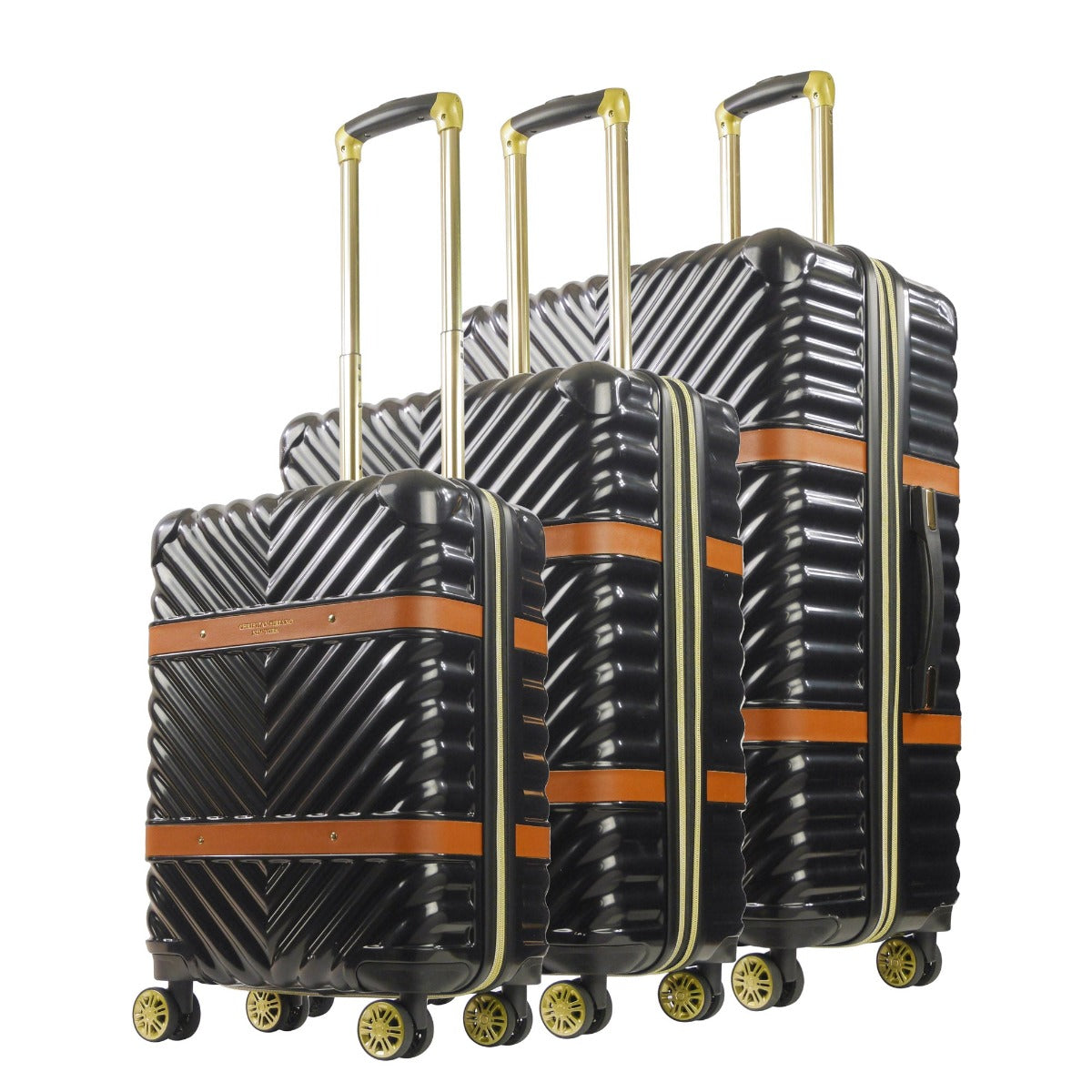 Stella Hardside Spinner 3 Piece Luggage Set - Lightweight Durable Suitcase with 360° Wheels for Travel, Business & Vacation - Black