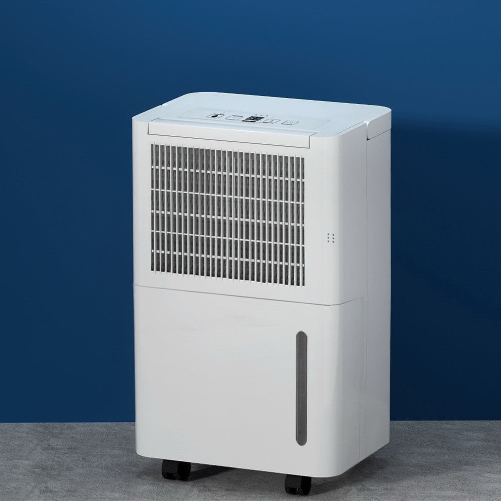 Devanti 12L Dehumidifier & Air Purifier - Compact White Design for Home, Basement, Bedroom & Office - Removes Moisture & Allergens for Fresh Air