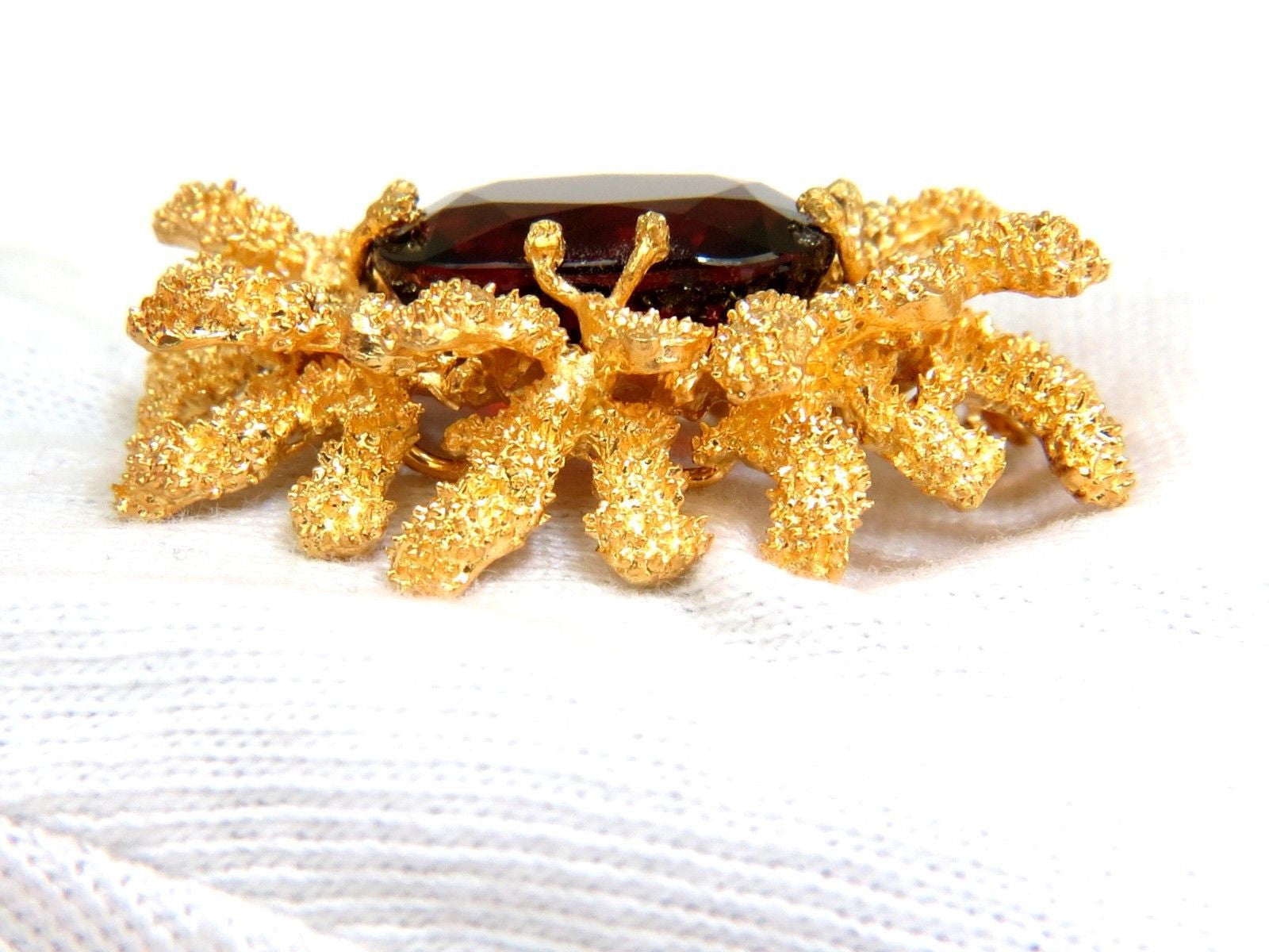32.22CT GIA Certified Natural Spessartite Garnet 3D Ocean Coral Rough Nugget Pin - Perfect for Jewelry Making, Gemstone Collecting & Unique Gifts