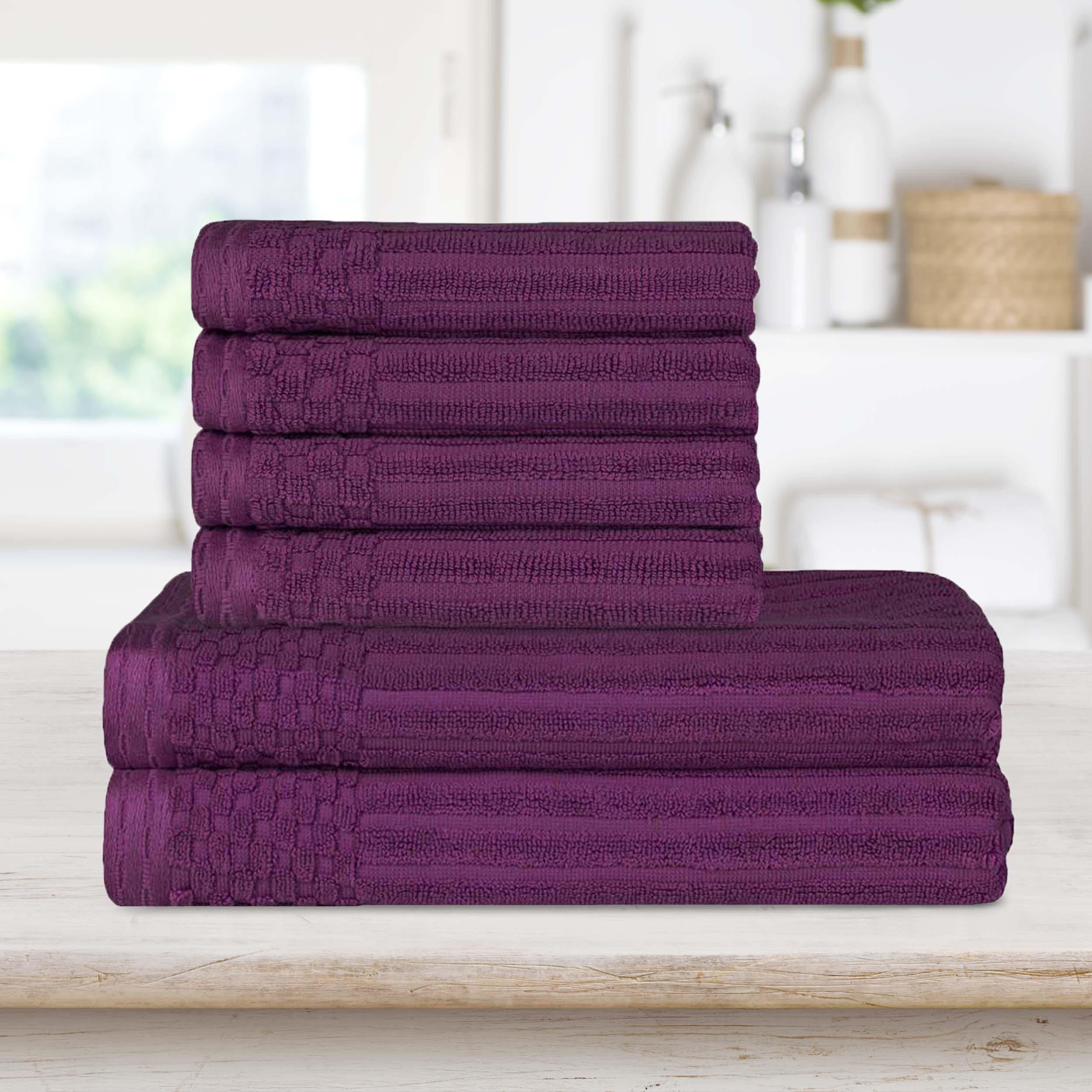 Premium Soho Ribbed Textured Cotton Bath Towel Set - Ultra Absorbent & Quick Dry Hand & Bath Towels for Spa, Gym & Luxury Home Use