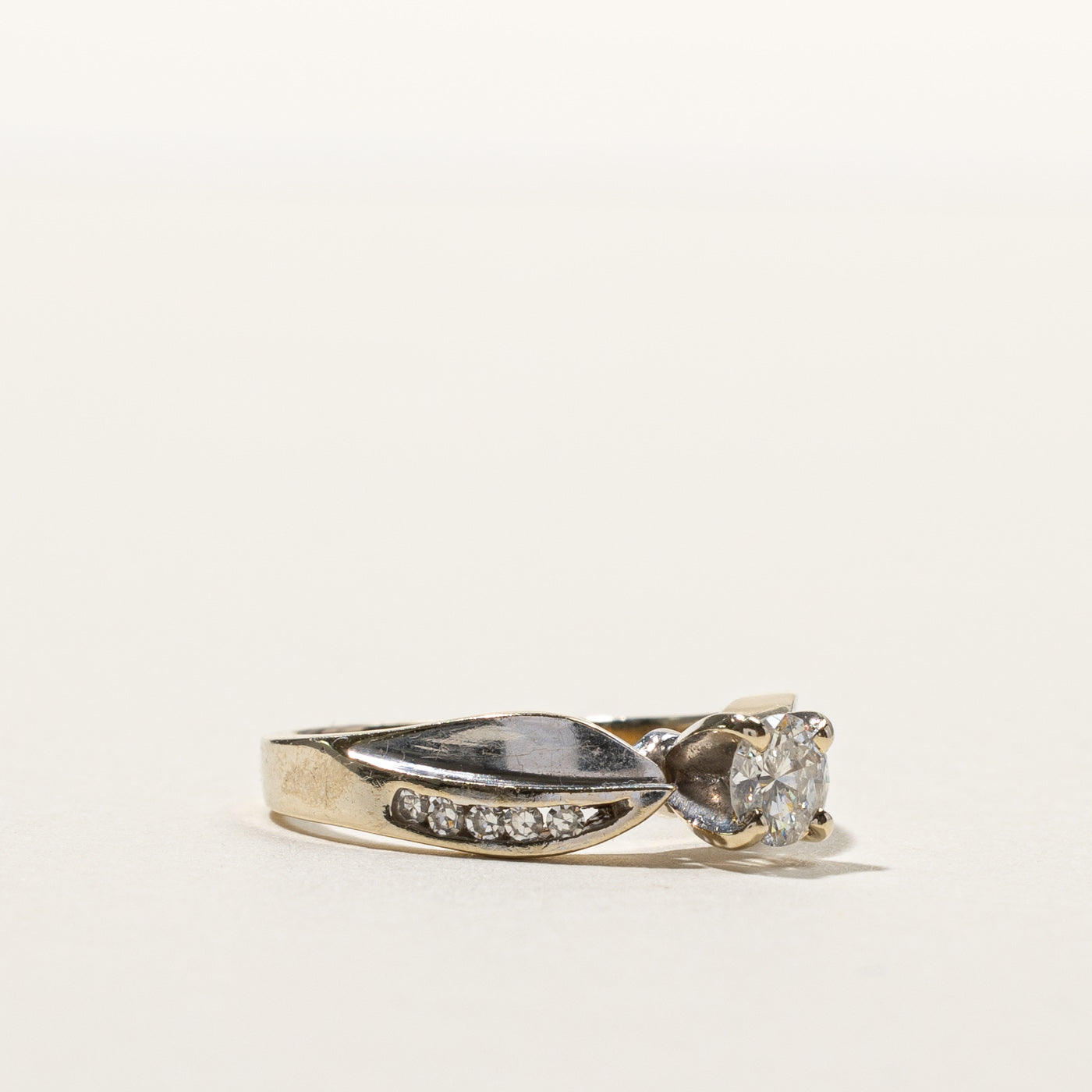 0.35ctw Solitaire Diamond Ring with Accent Stones - Size 4.75 | Elegant Engagement & Wedding Band for Women | Perfect for Proposals, Anniversaries & Special Occasions