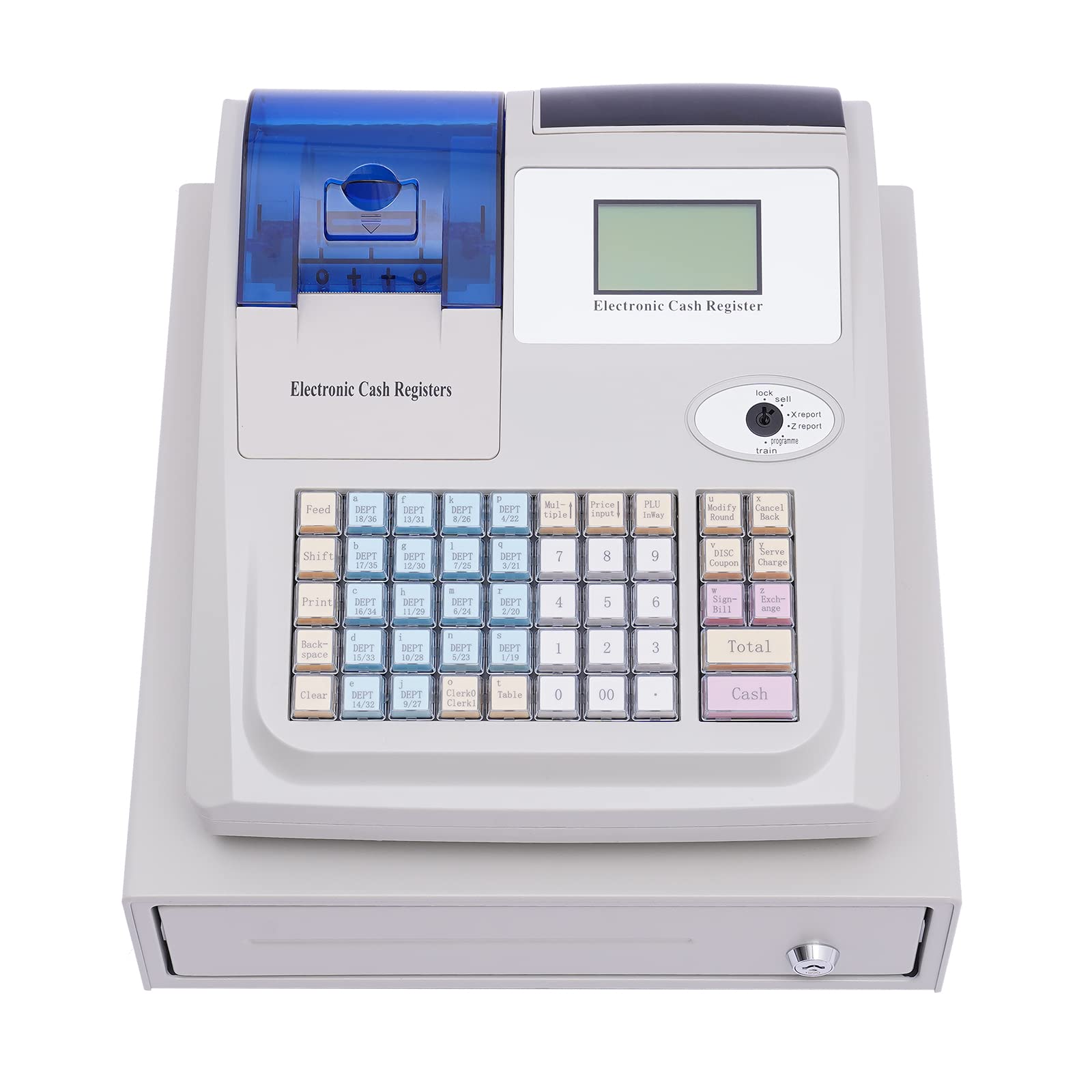 Electronic Cash Register for Small Business - Retail Store & Restaurant POS System with LCD Display, Barcode Scanner, Receipt Printer & Money Drawer | Compatible with Price Scale | Perfect for Quick Checkout & Inventory Management