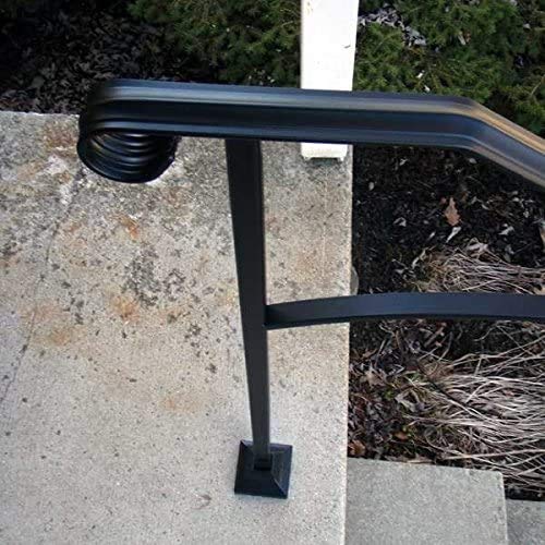 Iron X Handrail Arch #3 for Concrete Steps - Heavy Duty Outdoor Stair Railing - Perfect for Porch, Deck, and Garden Safety