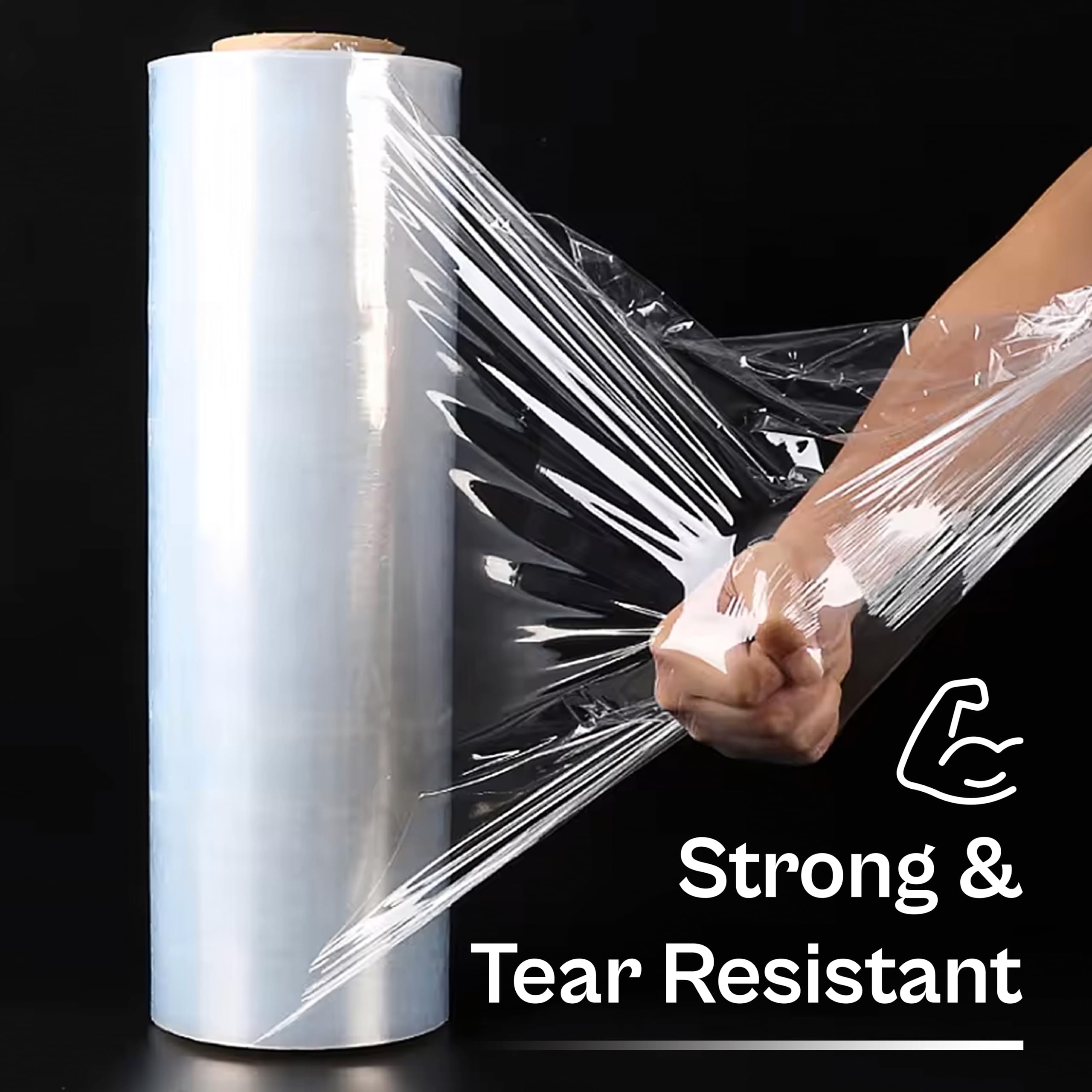 PSBM White Machine Stretch Wrap - 40 Pack, 20 Inch x 5000 Feet, 80 Gauge Heavy Duty Plastic Cling Film - Dark Color Pallet Wrap for Secure Packaging & Shipping - Ideal for Warehouse, Logistics & Industrial Use