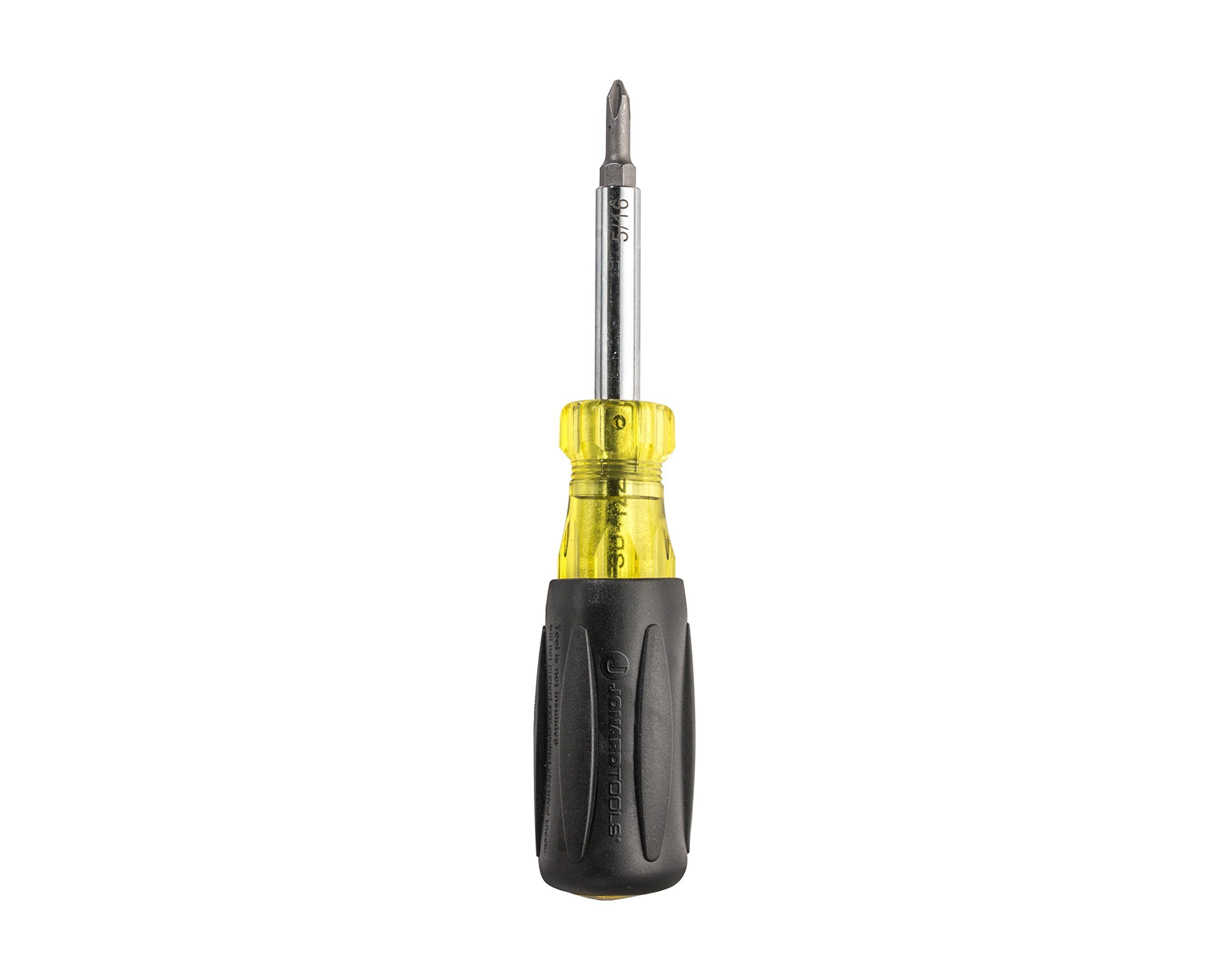Jonard Tools SD-1223 Multi-Bit 6-in-1 Robertson Screwdriver with Comfort Grip, 7.5