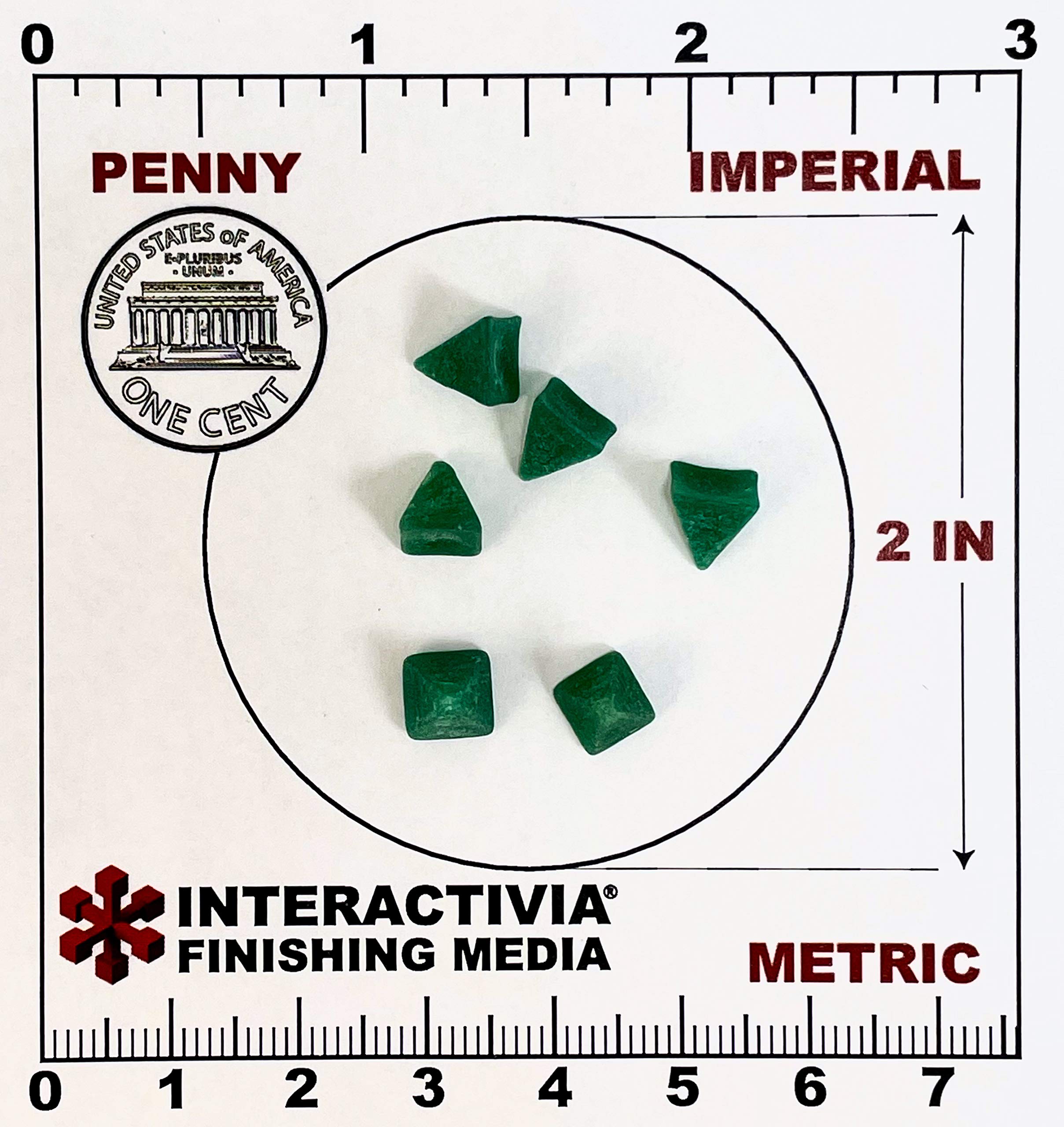 1/4 Inch Green Plastic Resin Pyramid Tumbling Media (320 Grit) - 5 lbs / 2.2 kg for Vibratory & Rotary Tumblers | Includes Storage Bag | Perfect for Polishing Rocks, Jewelry & Metal Parts in Vibrating or Rotating Tumblers